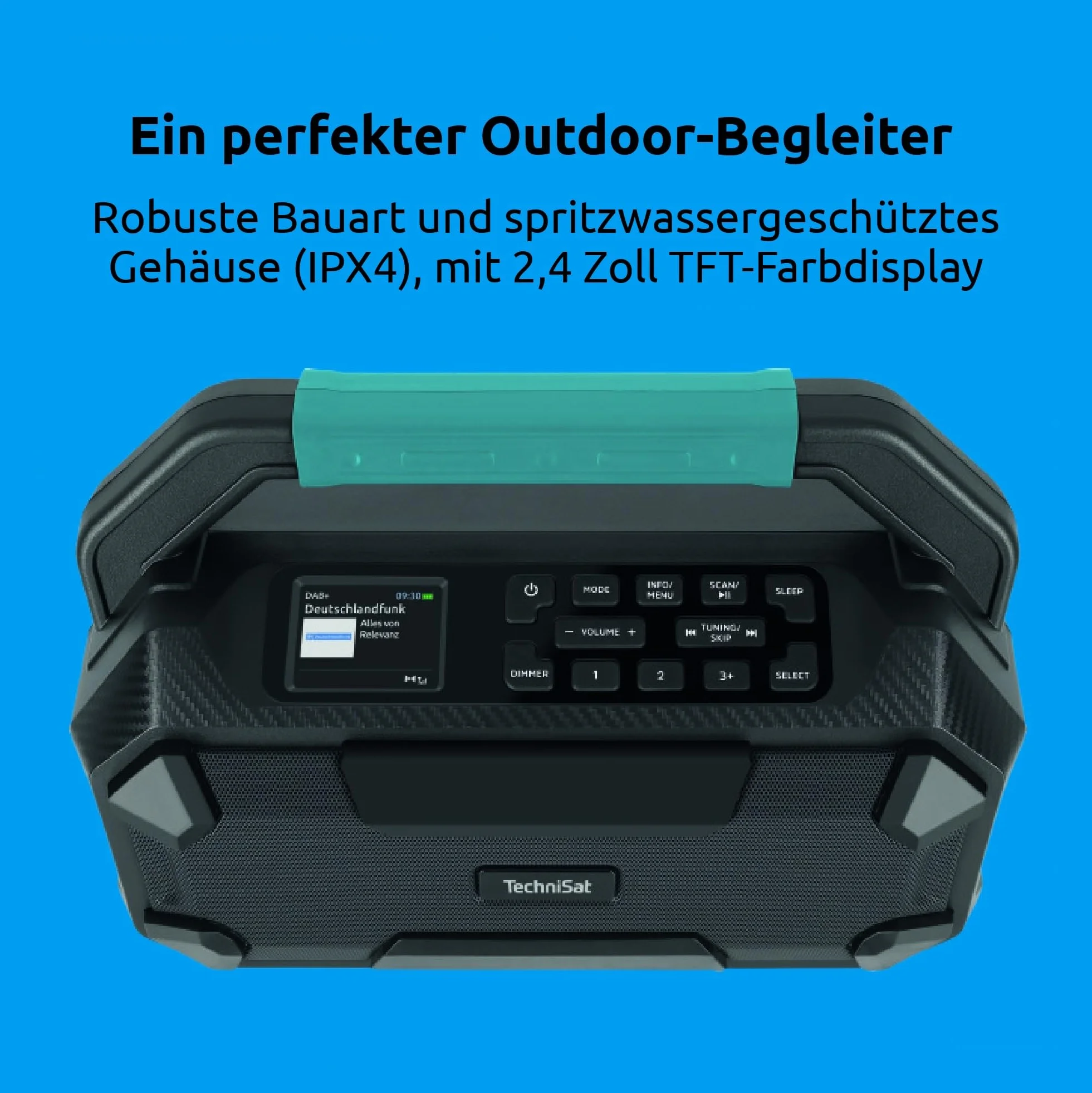 TechniSat Viola 231 OD akumulator Makita kompatybilne radio budowlane DAB+ UKW AUX in Bluetooth IPX4 ochrona przed wodą rozbryzgową 2 x 15 W głośniki stereo
