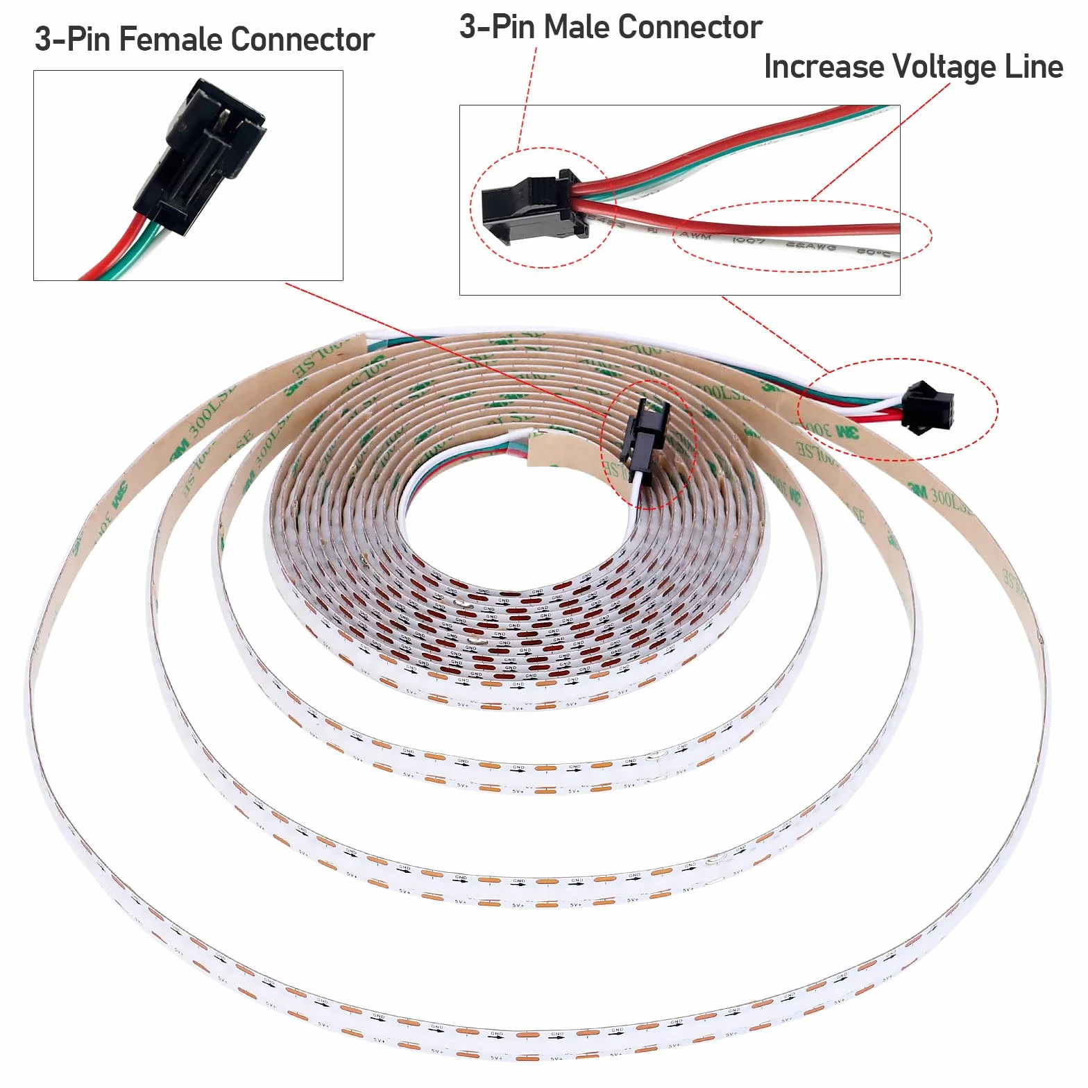 GOMING Taśma LED COB WS2812B 5V 5M Adresowalny Kolor Marzeń IP20 800LEDs Białe PCB Elastyczny Pasek LED do DIY Dekoracji Domu