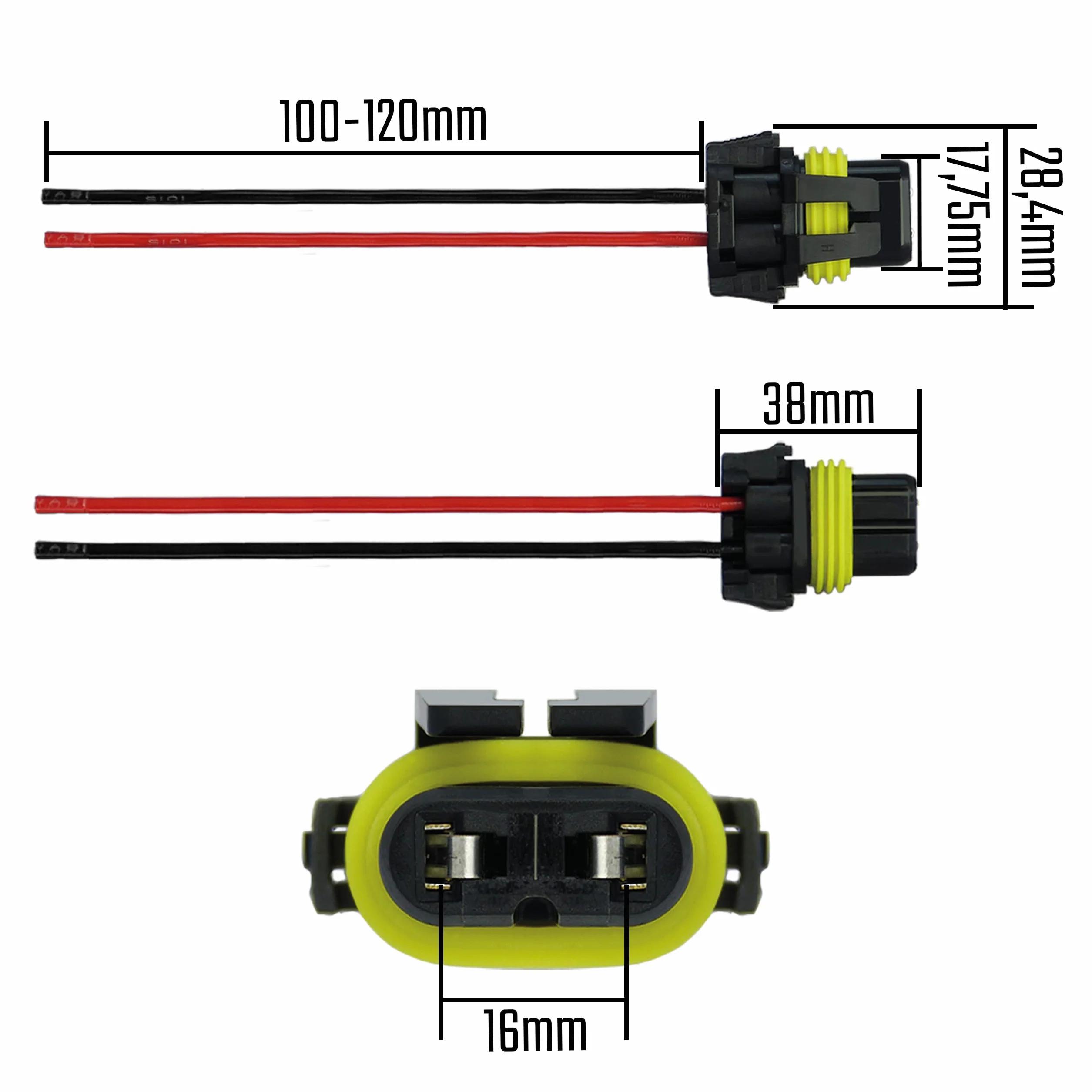 L & P Car Design 1 x HB4 żarówka gniazdo oprawka oprawka lampy gniazdo lampy wtyczka lampy P22d 9006 z kablem do żarówek