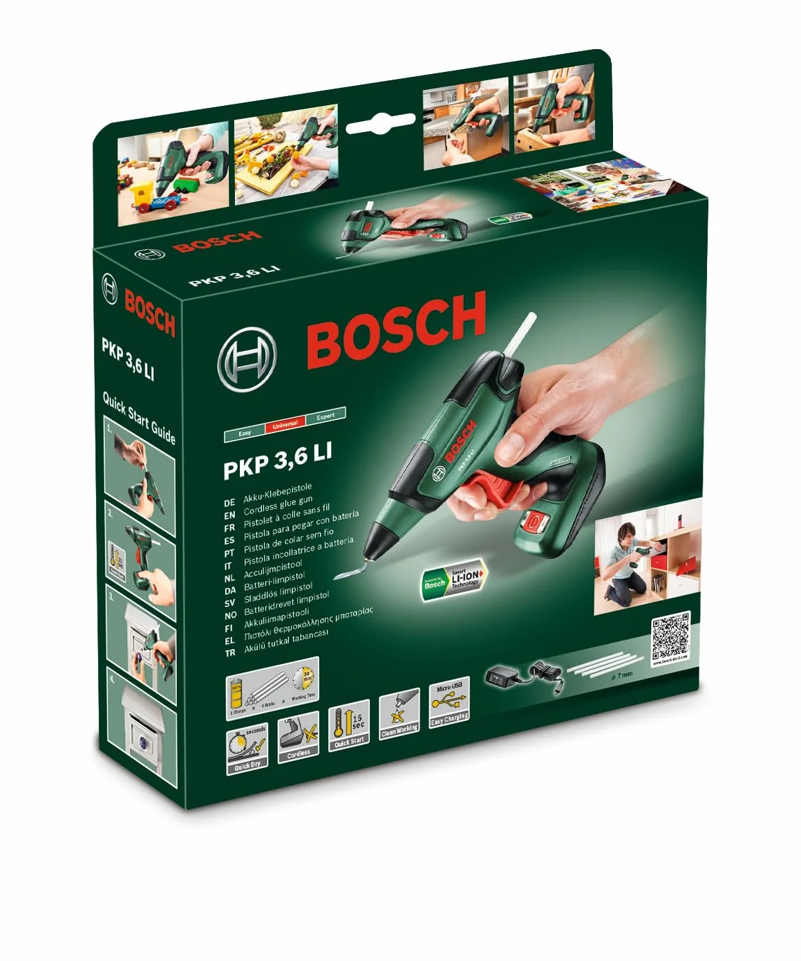 Bosch PKP 3,6 LI akumulatorowy pistolet do klejenia, 3,6 V