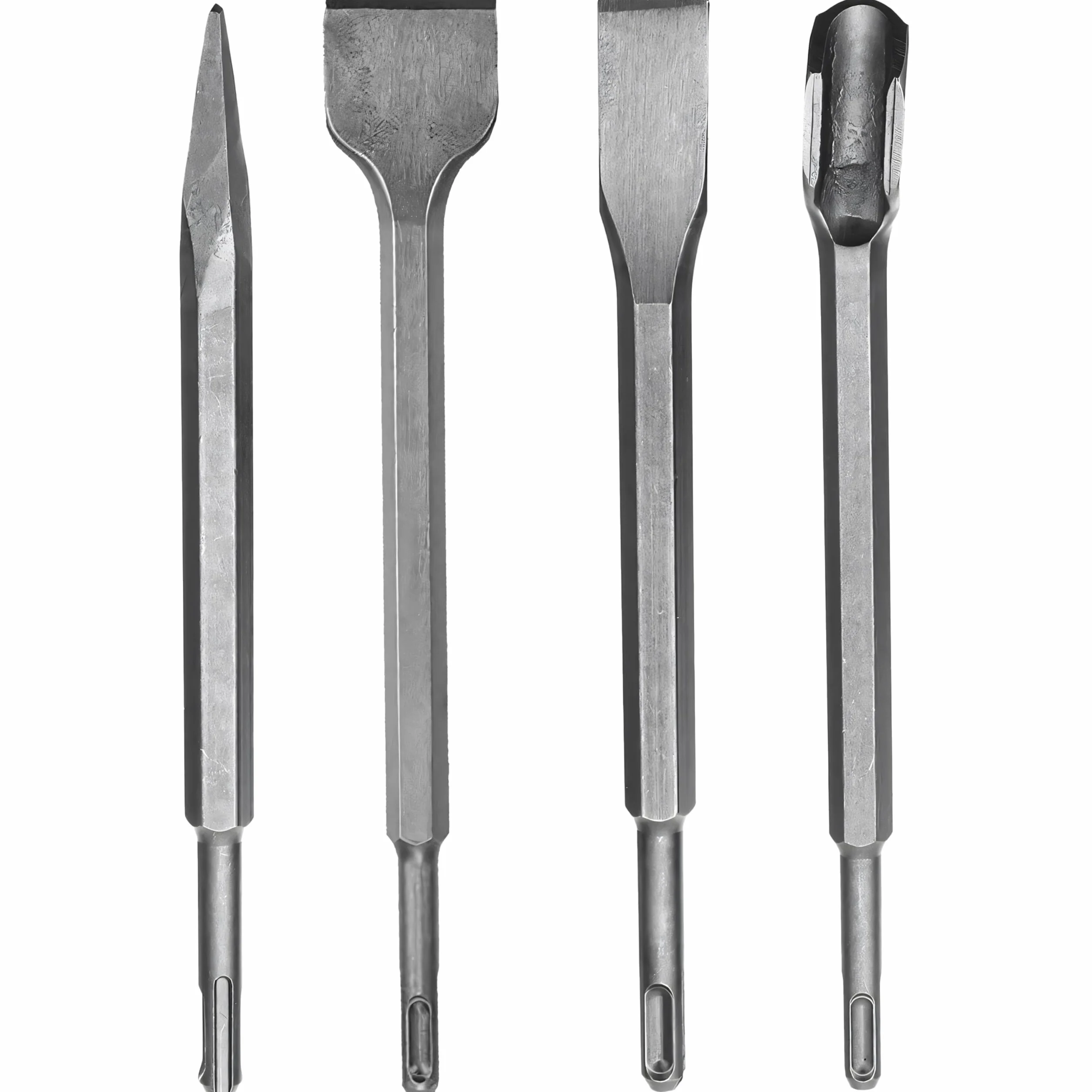 Retoo SDS Plus 4-częściowy zestaw dłut 250 mm do betonu, cegły, asfaltu