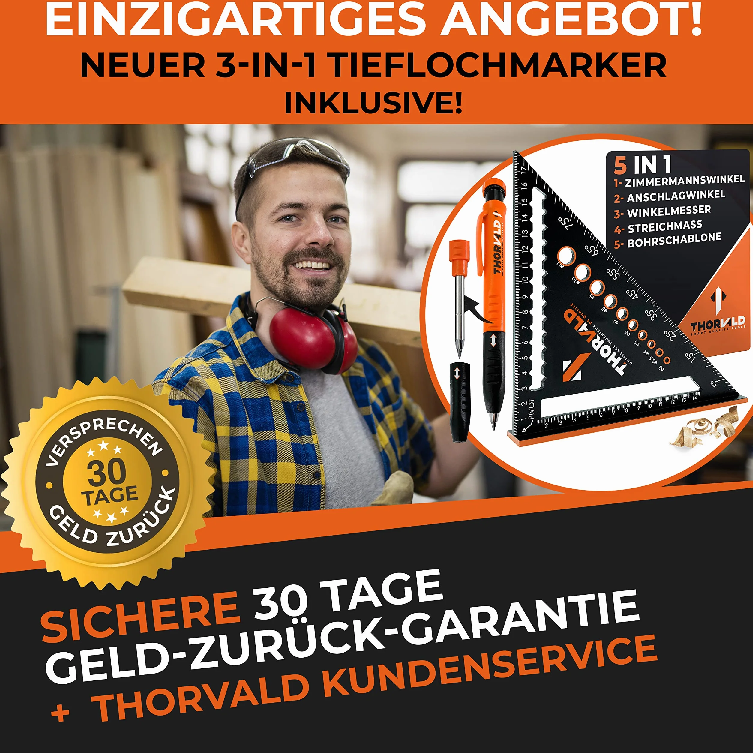 Kątownik stolarski 5 w 1 180 mm aluminium wielofunkcyjny znacznik kątomierz szablon do otworów