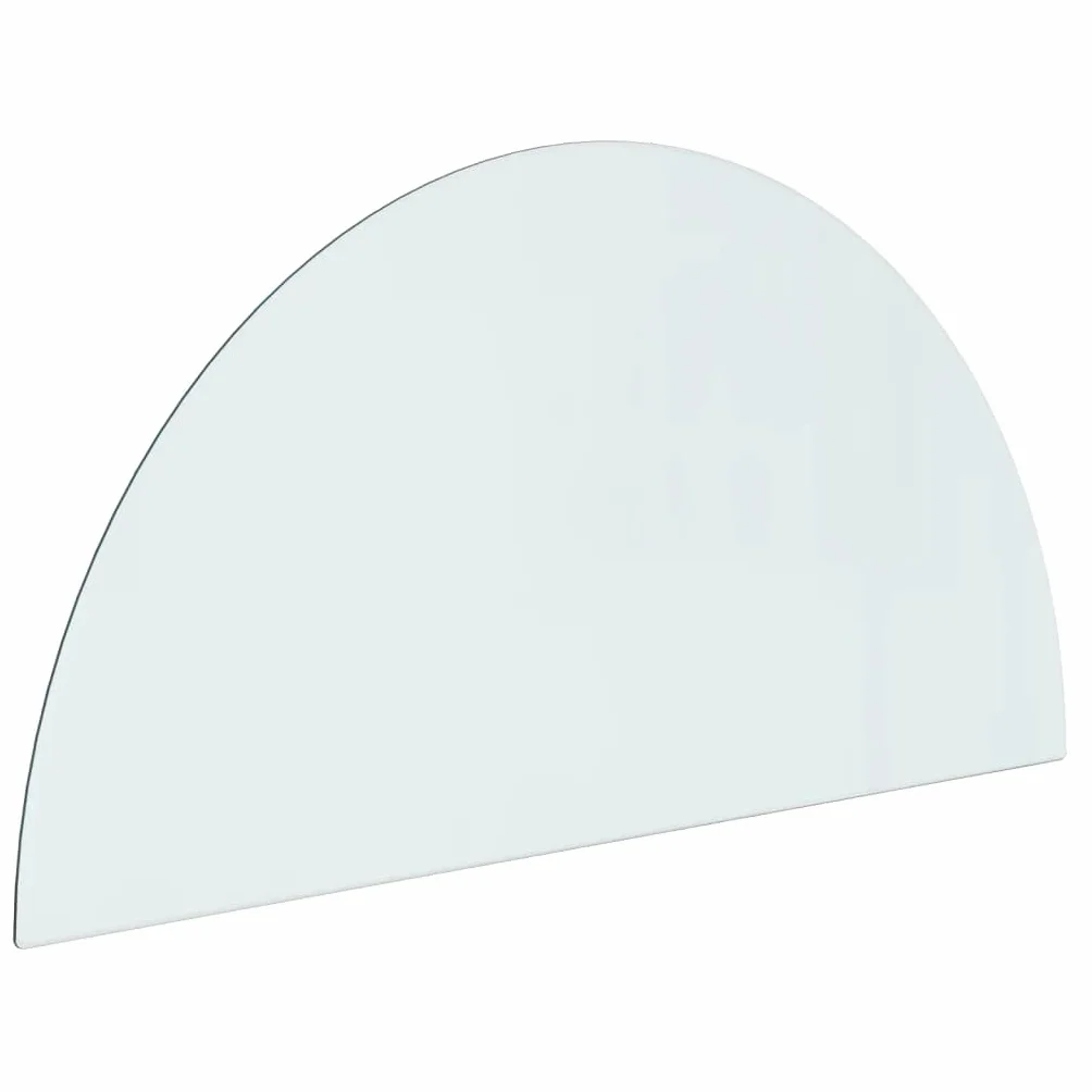 vidaXL Piec kominkowy szklana płyta kominkowa półokrągła 1000 x 500 mm