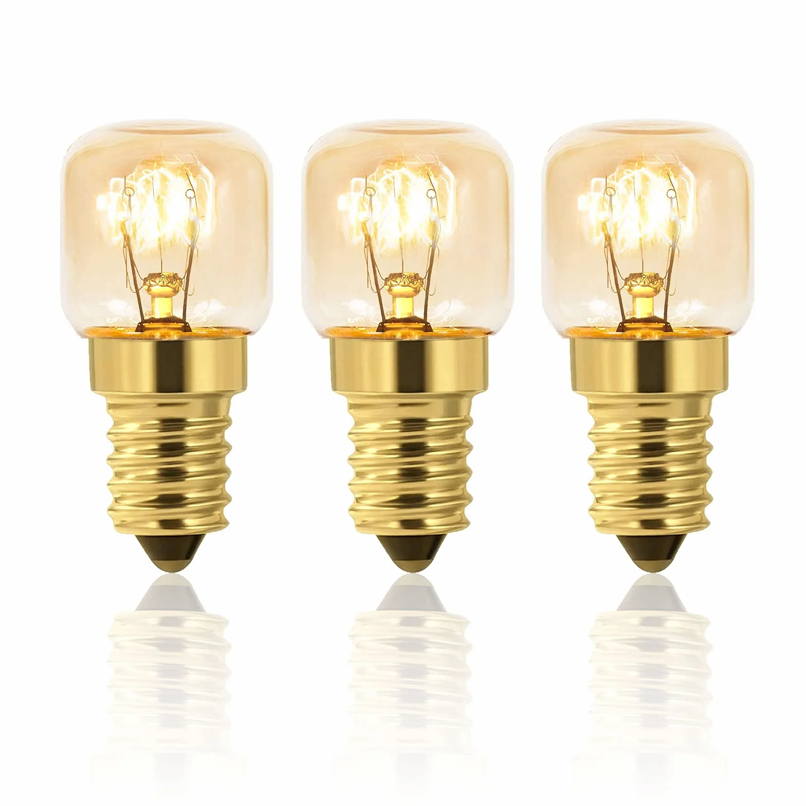 Zestaw 3 żarówek E14 do piekarnika, T22 Pigmy Lampy, odporne do 300°C, 80 lm, AC220-240V, 2700K ciepła biel