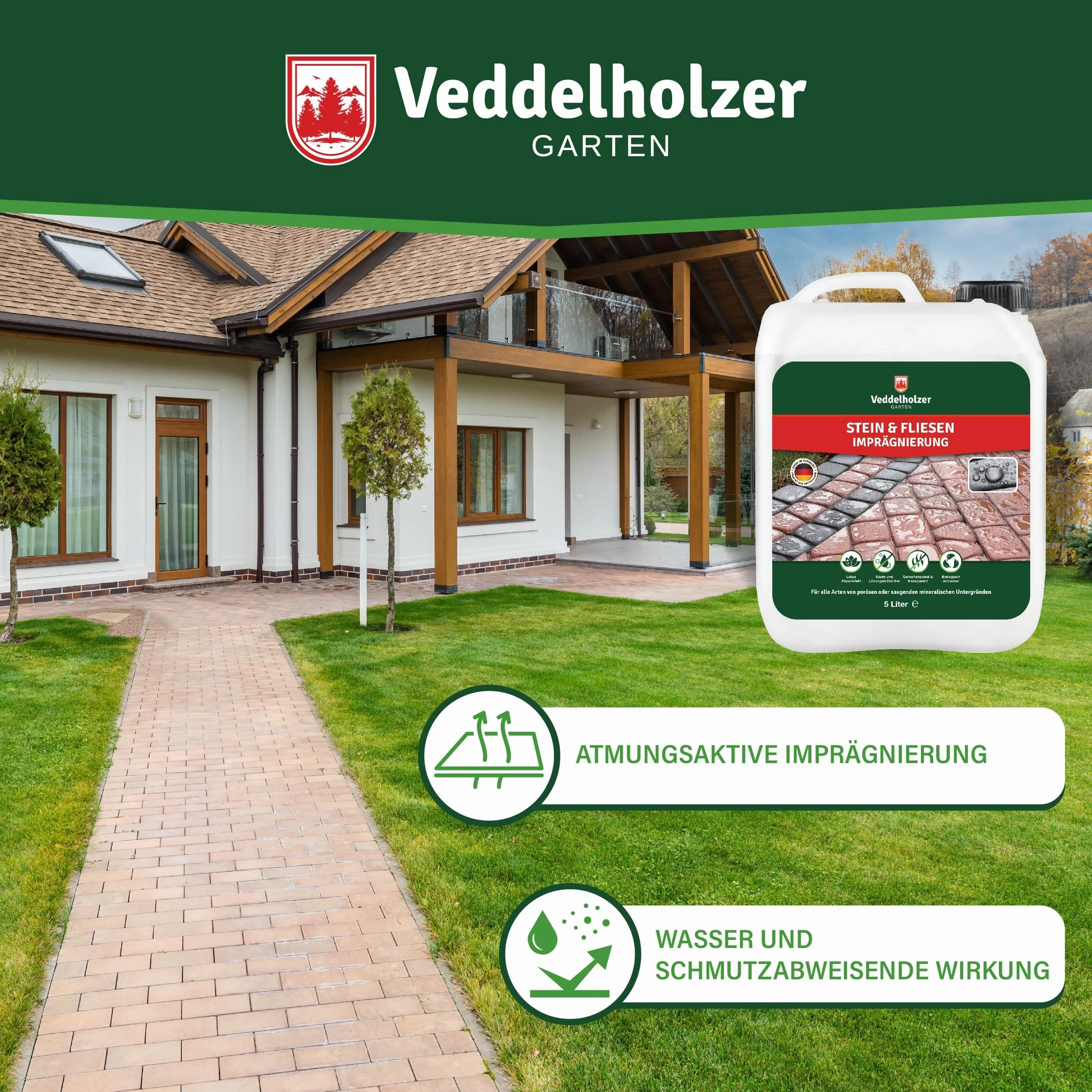 Veddelholzer 5 L Impregnacja do kamienia na zewnątrz, granit, cegła klinkierowa, kamień naturalny