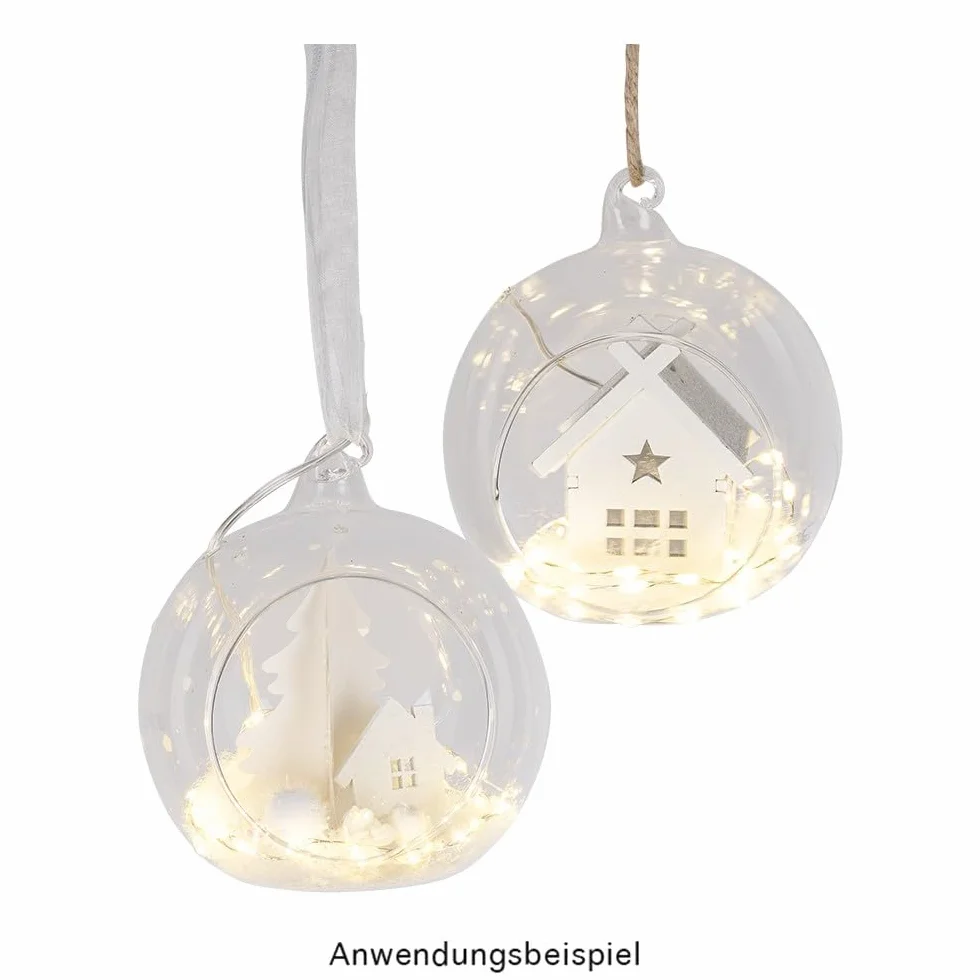 Ideen mit Herz Łańcuch świetlny LED 30 diod ciepła biel 1,5 cm odstęp 75 cm timer