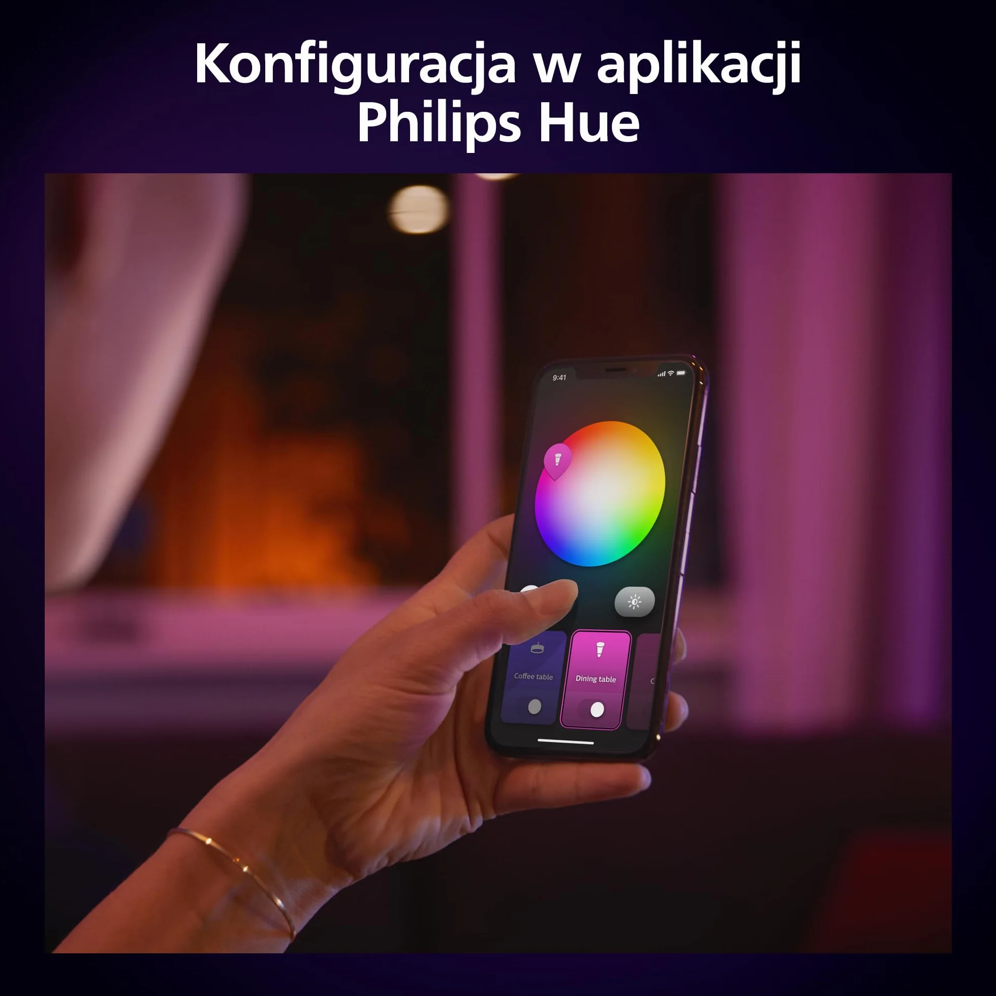 Philips Hue Smart Slim Oświetlenie do Wbudowania 90 mm Białe i Kolorowe Bluetooth Czarny