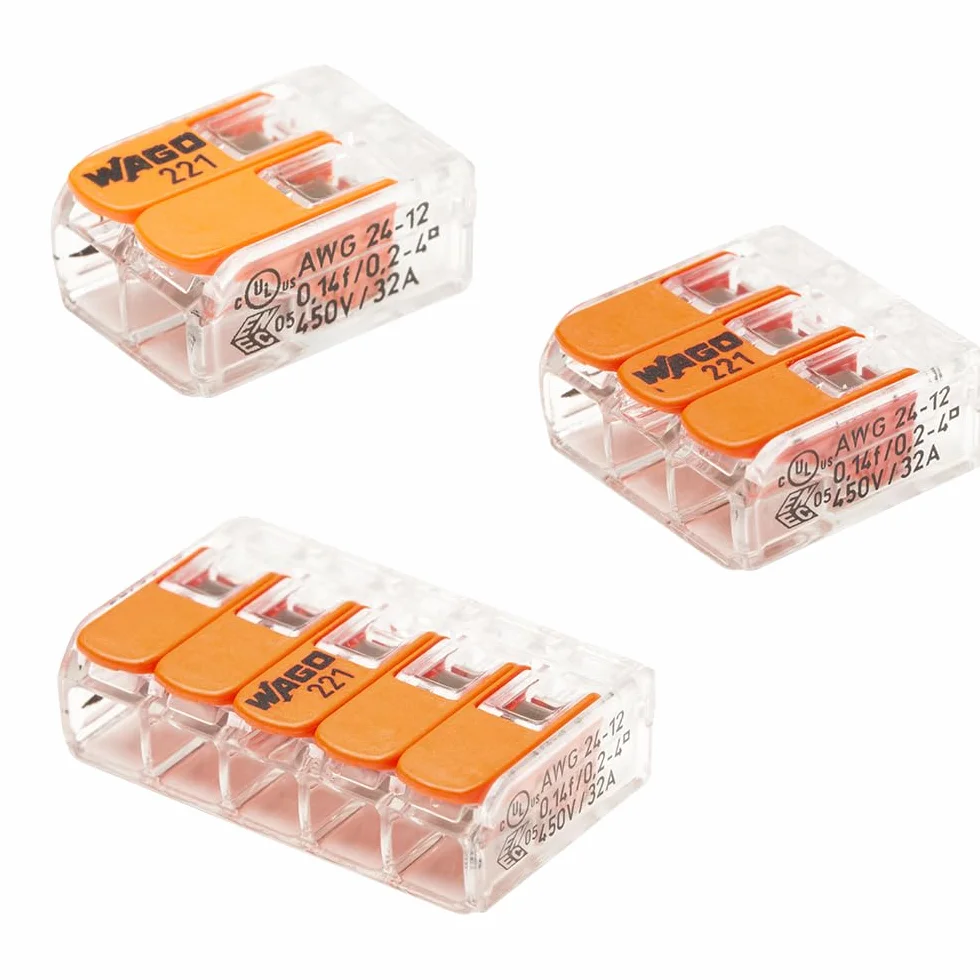 Różnobarwne pudełko WAGO 50 zacisków - 30 x 2,15 x 3 i 5 wejść