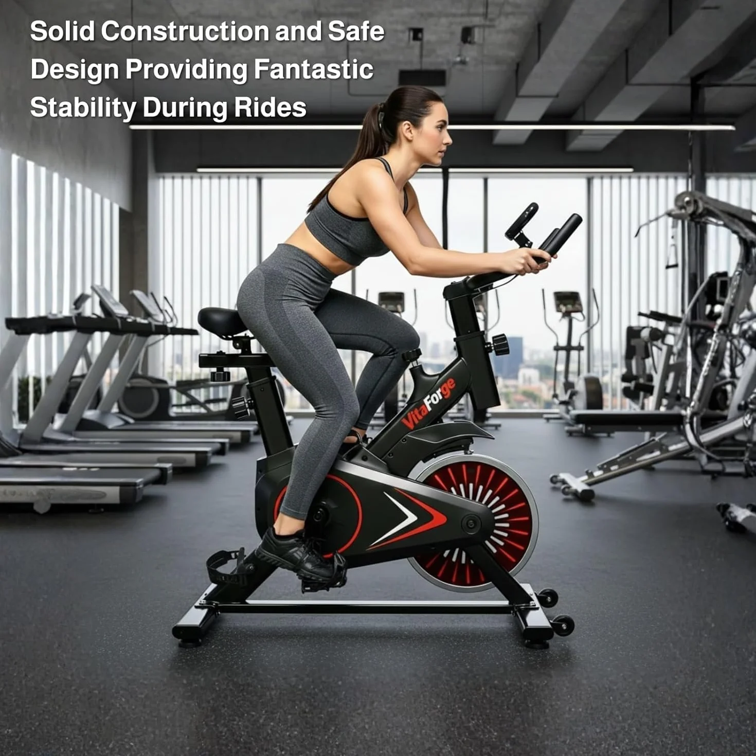 Domowy rower stacjonarny cichy z regulowanym oporem magnetycznym, regulowaną wysokością, sprzęt do treningu cardio w domu, z uchwytem na tablet, wytrzymały i przenośny rower do odchudzania i fitnessu.