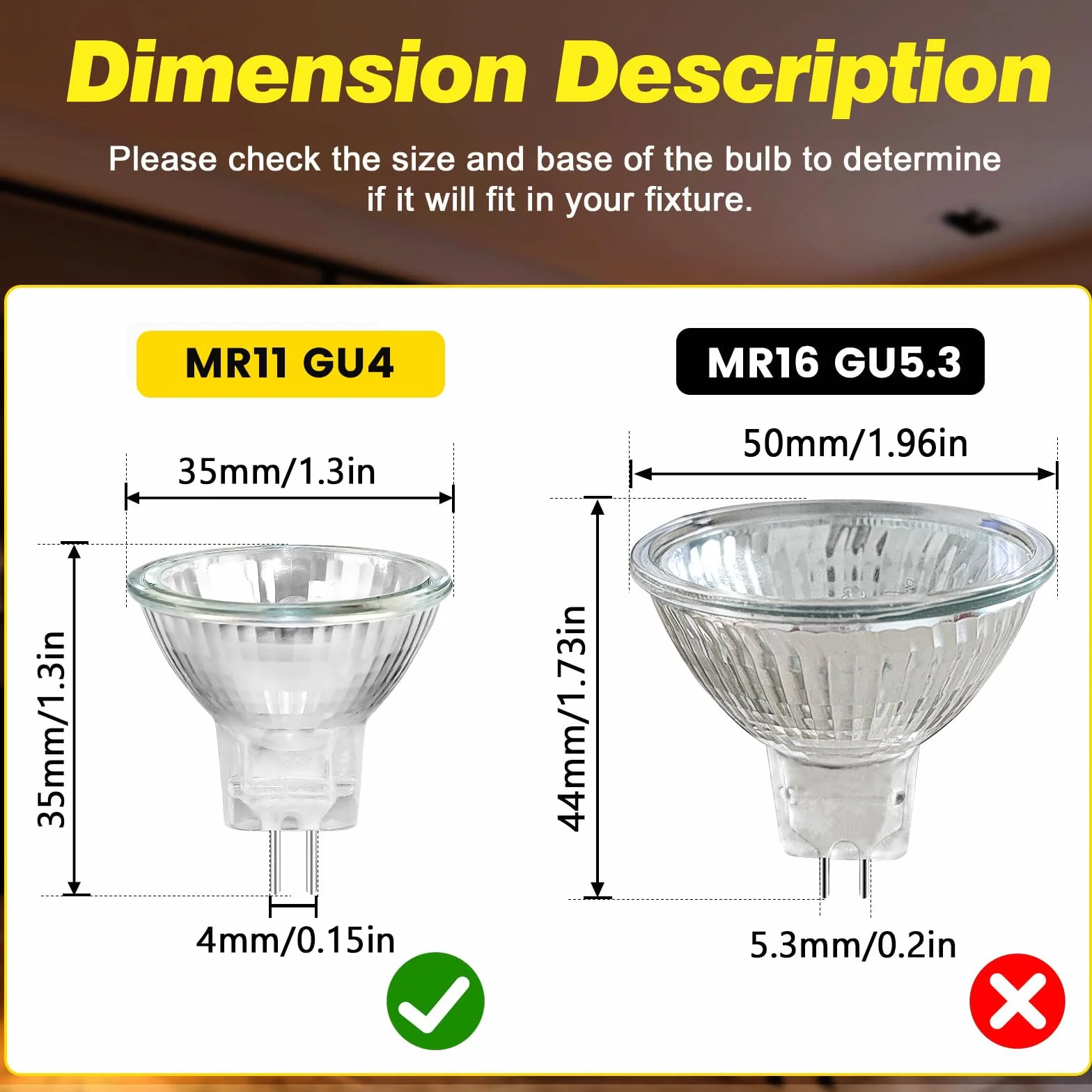 Zestaw 4 żarówek halogenowych MR11, GU4, 12 V, 10 W, 150 lm, ciepła biel 2800 K