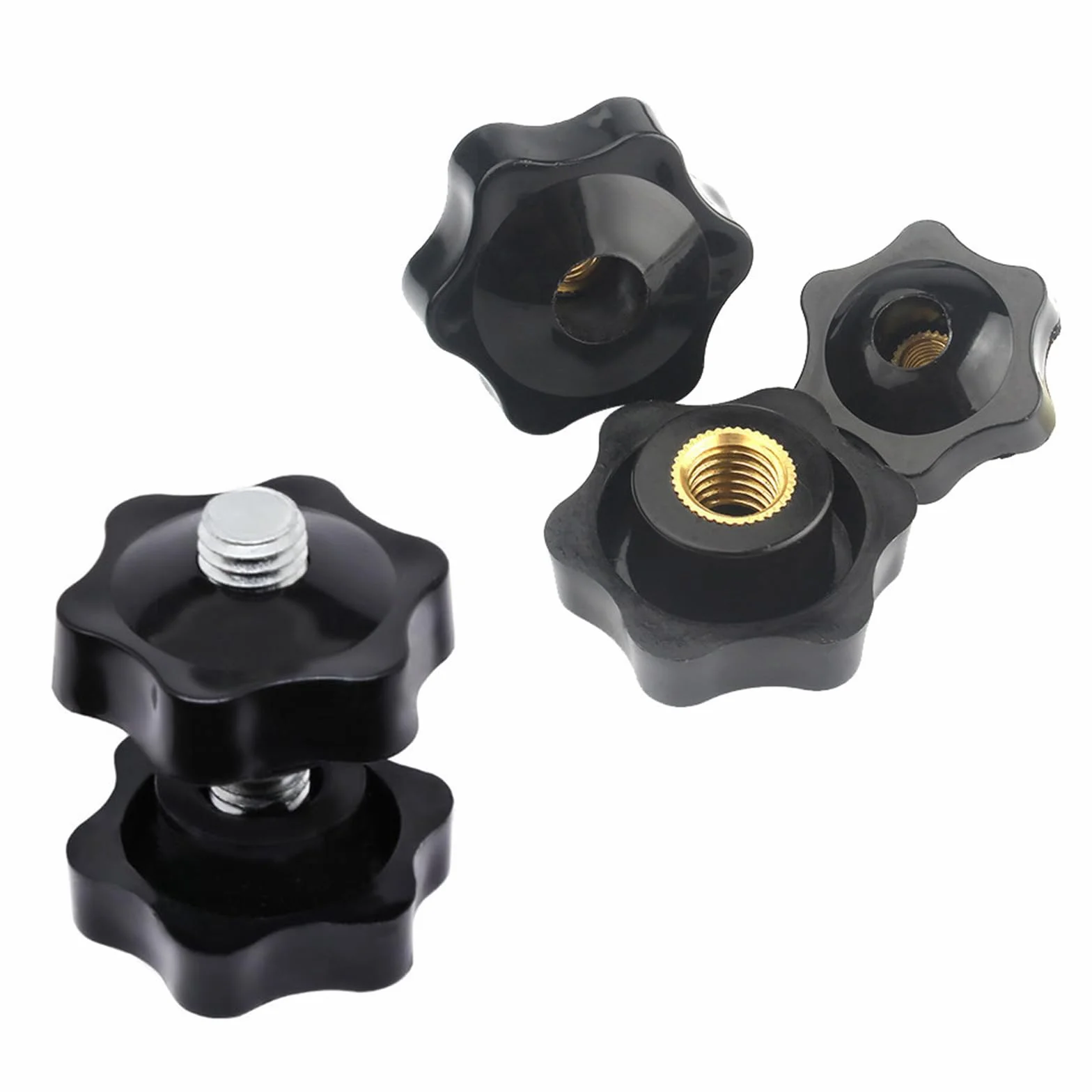 Nakrętka uchwytu gwiazdowego M8 × 32 mm czarna radełkowana z tworzywa sztucznego 20 sztuk