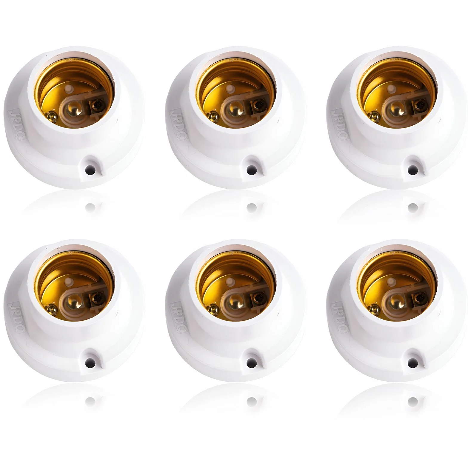 Oprawka E27, 6 sztuk, oprawki lamp w stylu vintage do przykręcania, oprawka żarówek E27, uniwersalne podstawy lamp do lamp LED, białe