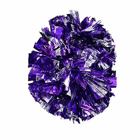 Keenso Pompony cheerleaderki, 1 para, 8 kolorów, z tworzywa sztucznego, pompony cheerleaderki, pompony cheerleaderki, pompony do cheerleaderki, na zajęcia sportowe(fioletowy + srebrny)