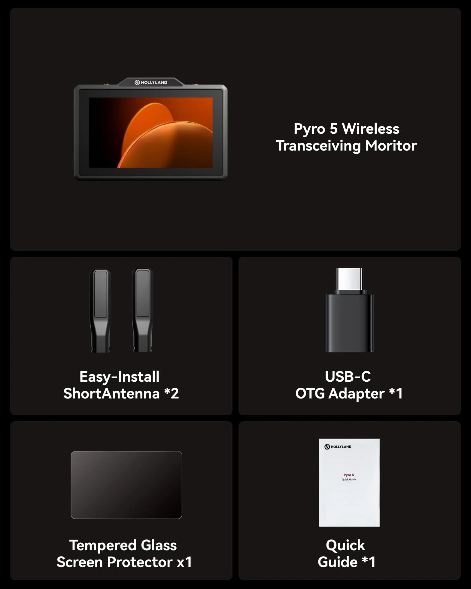Hollyland Pyro 5 Bezprzewodowy monitor transcytacyjny
