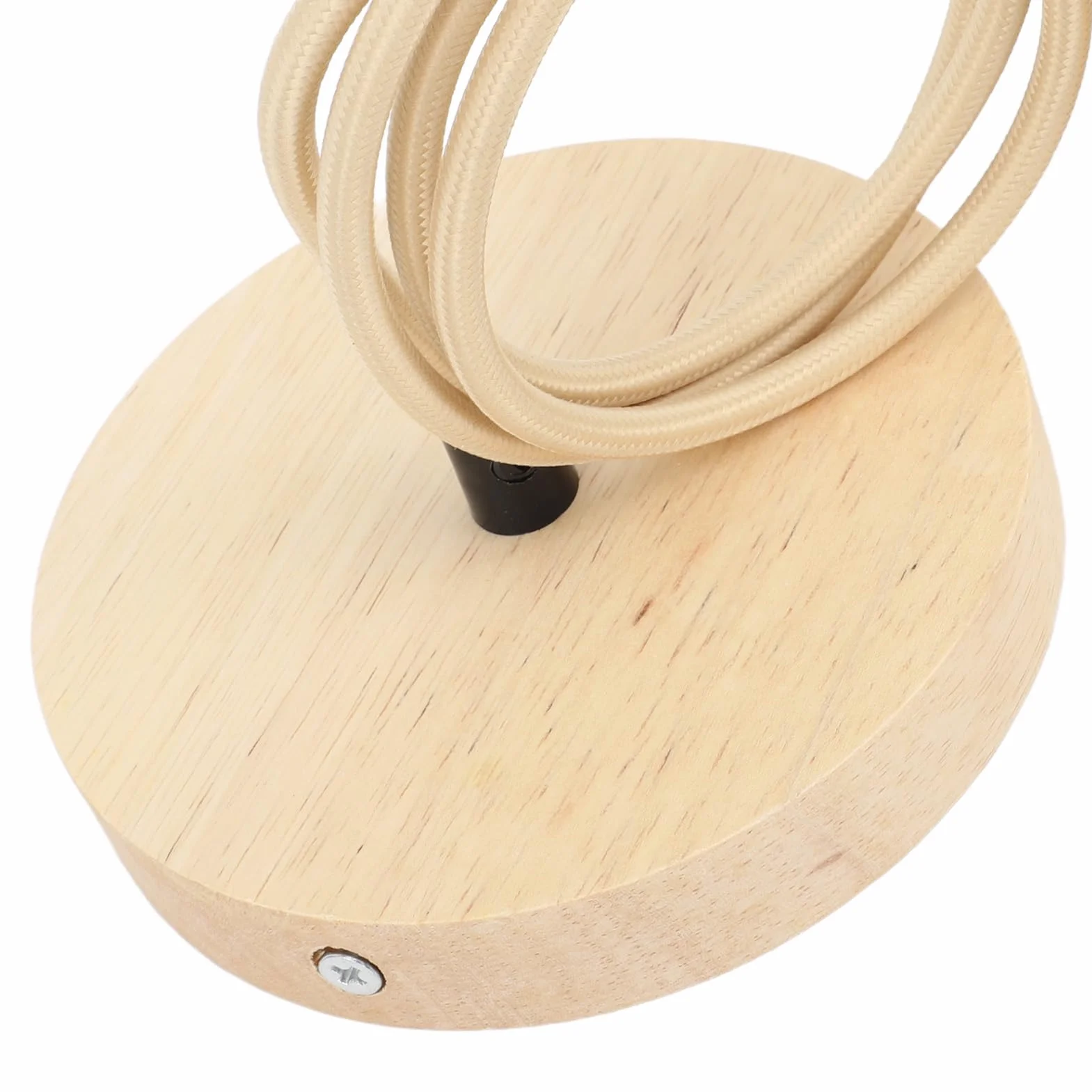 Drewniana Oprawka na żarówkę wiszącą Rustykalna Vintage 1-metrowy Kabel Drewno Brzozowe ABS