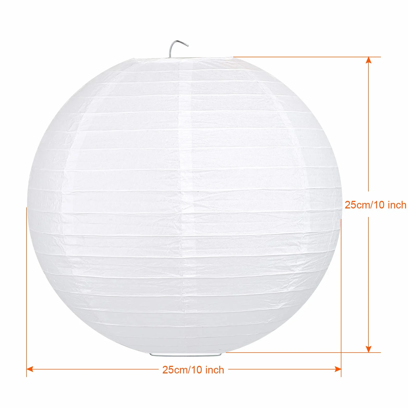 Papierowa latarnia LIHAO Klosz okrągły biały bambusowy prążkowany 25 cm