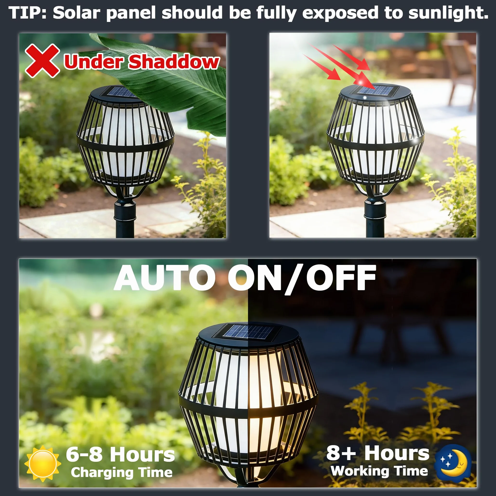 Lampa solarna 8 cm 1,2 V 600 mAh IP44 LED ciepłe światło 2 szt