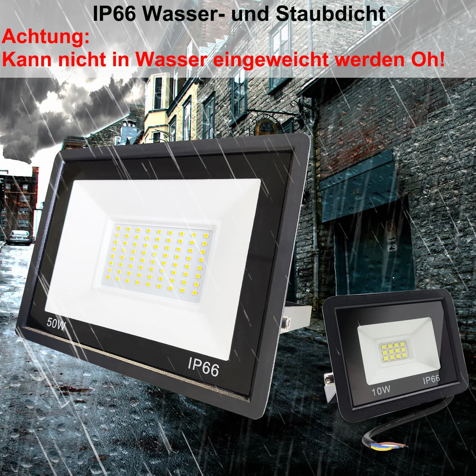 Reflektor LED 10W 5 sztuk 3000K ciepła biel IP65 wodoszczelny super jasny do ogrodu