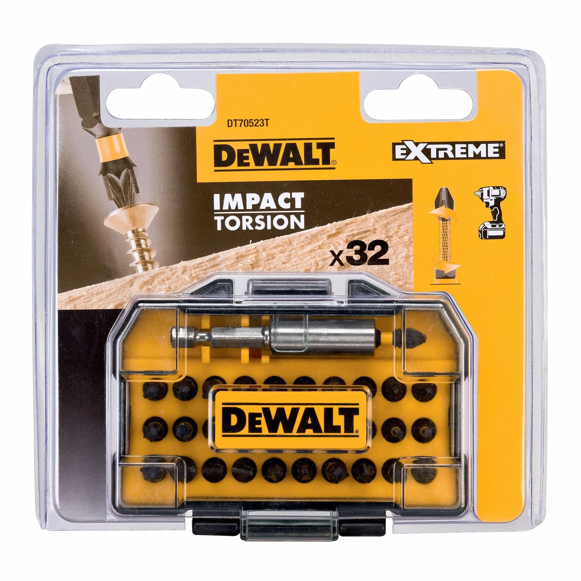 Dewalt Dt70523T-Qz Zestaw Bitów 32 Elementy Czarny Żółty