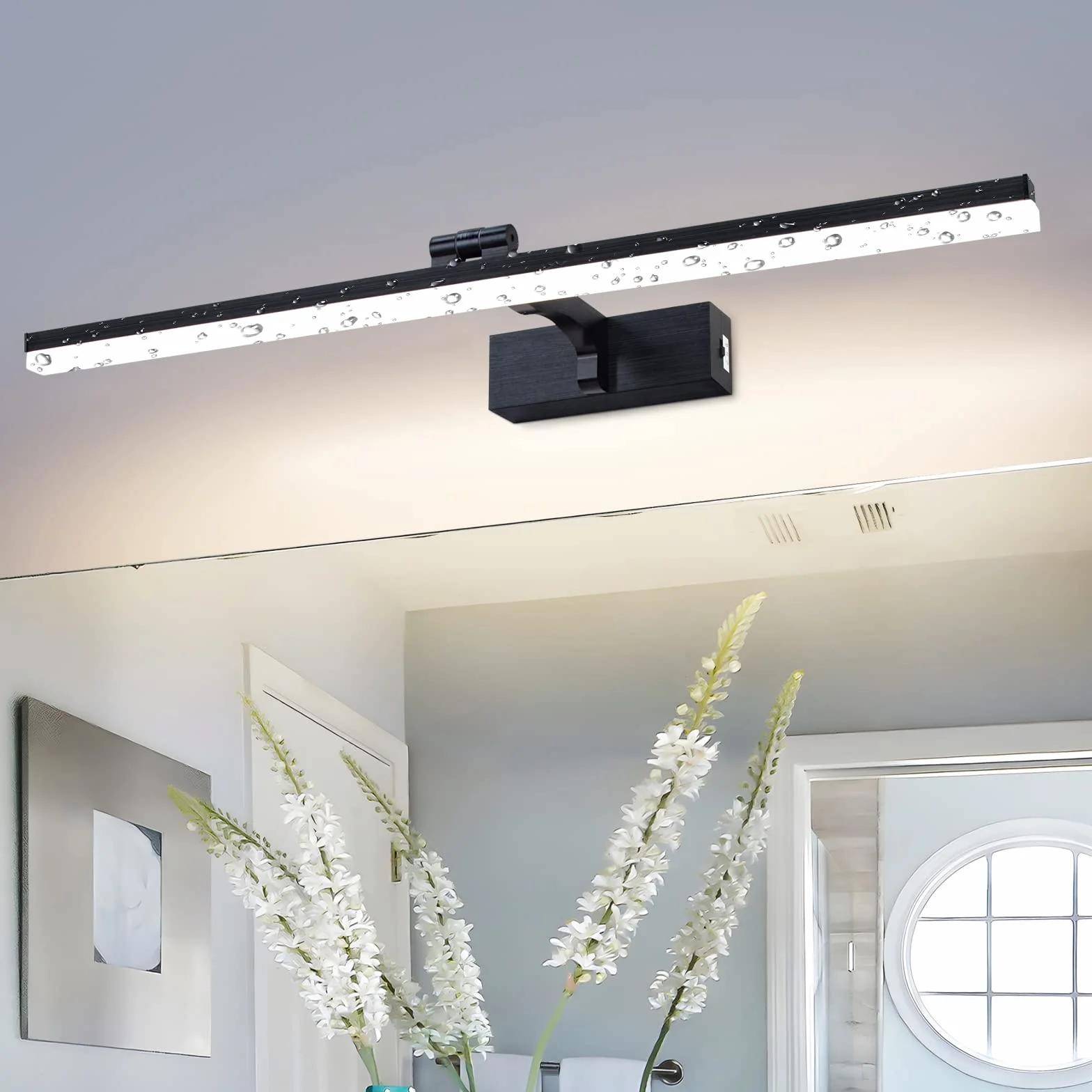 Lampa LED na lustro łazienkowe, 60 cm, 12 W, 1320 lm, lampa łazienkowa, lustro, oświetlenie lustra, oświetlenie lustra 3 CCT, z przełącznikiem, szafka z lustrem, możliwość przyciemniania