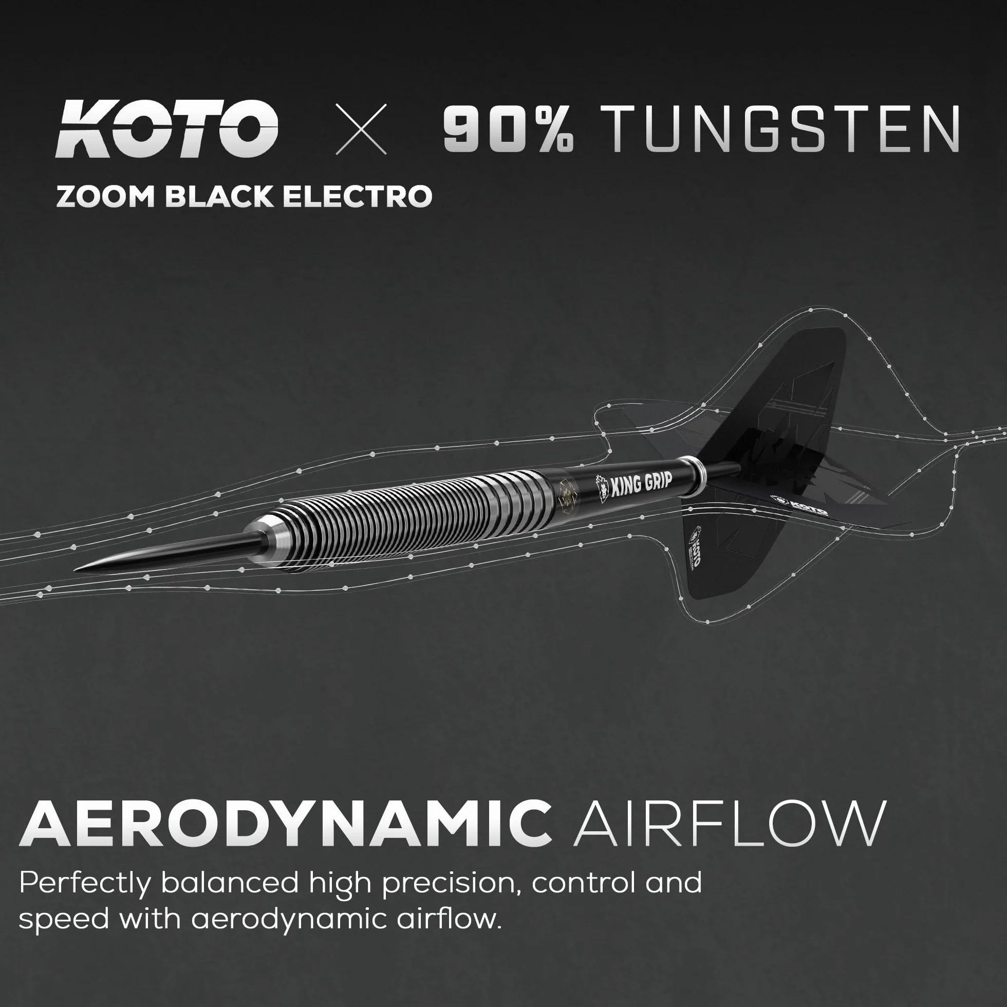 Lotki KOTO Zoom Black Electro 90% Tungsten Darts