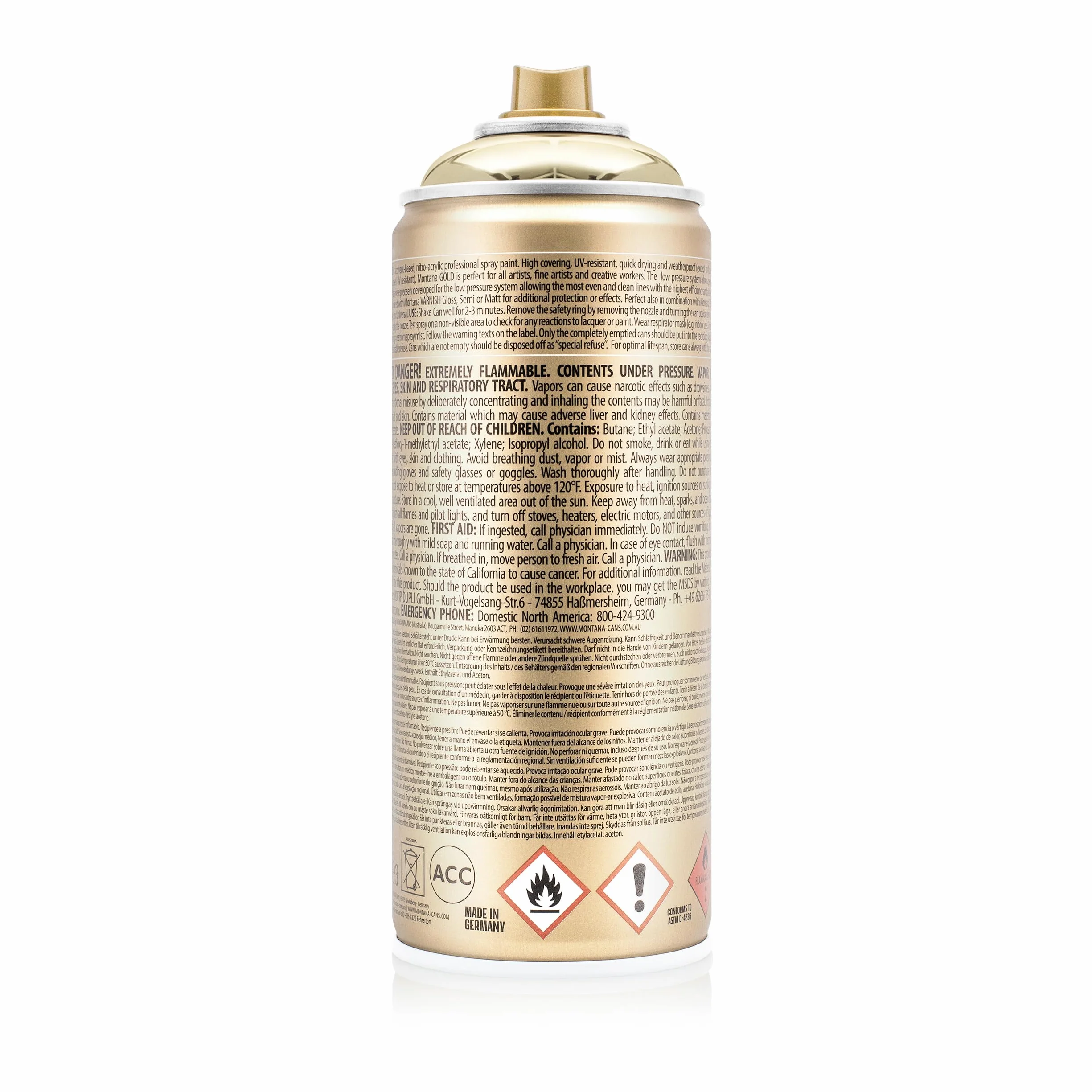 Montana Cans puszka w sprayu złota Gld400 M3000 400 ml złoty chrom