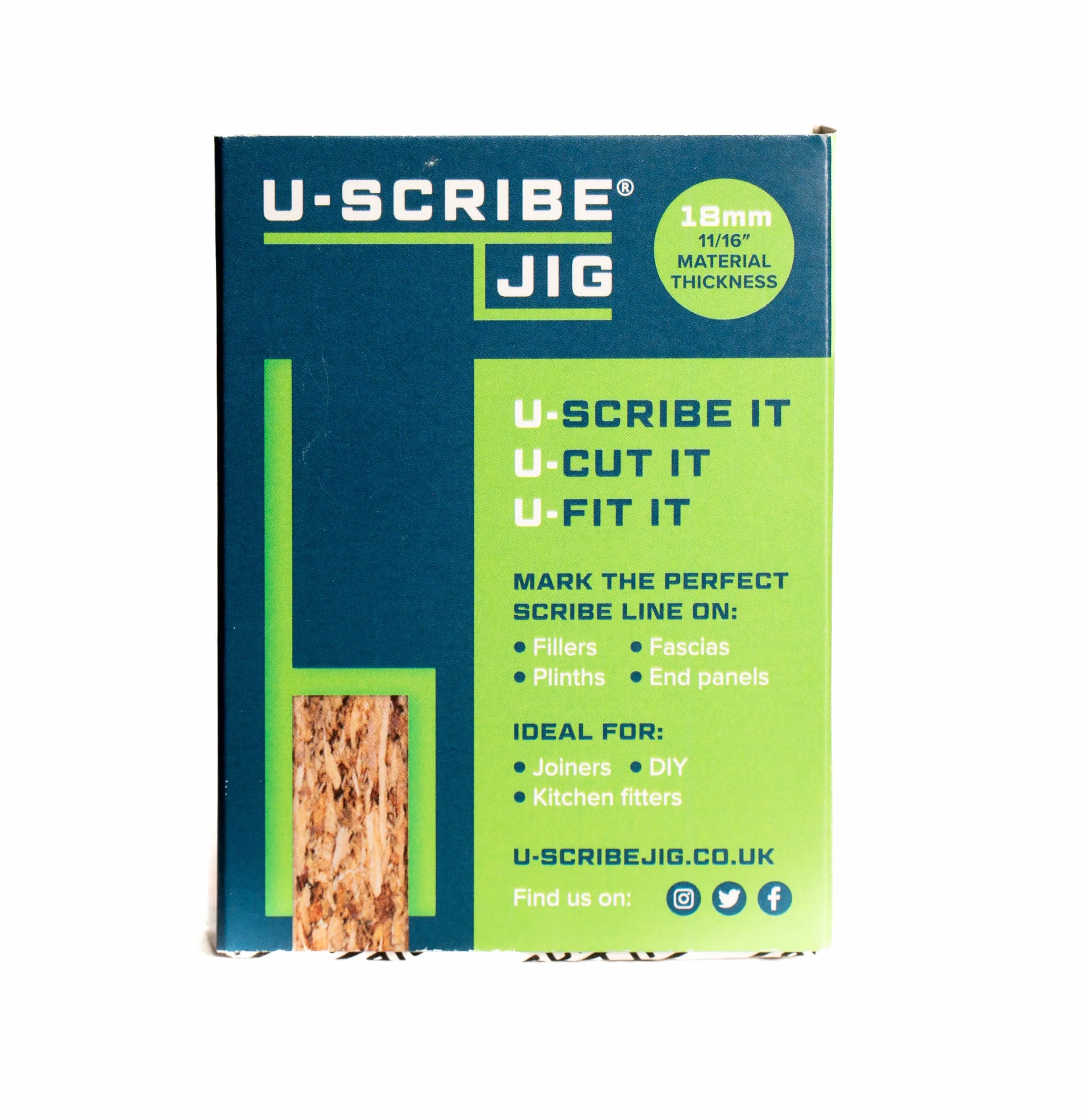 U-Scribe Jig 18 mm 3er-Set Werkzeug für Möbelinstallateur Füllstoffe Blenden Paneele