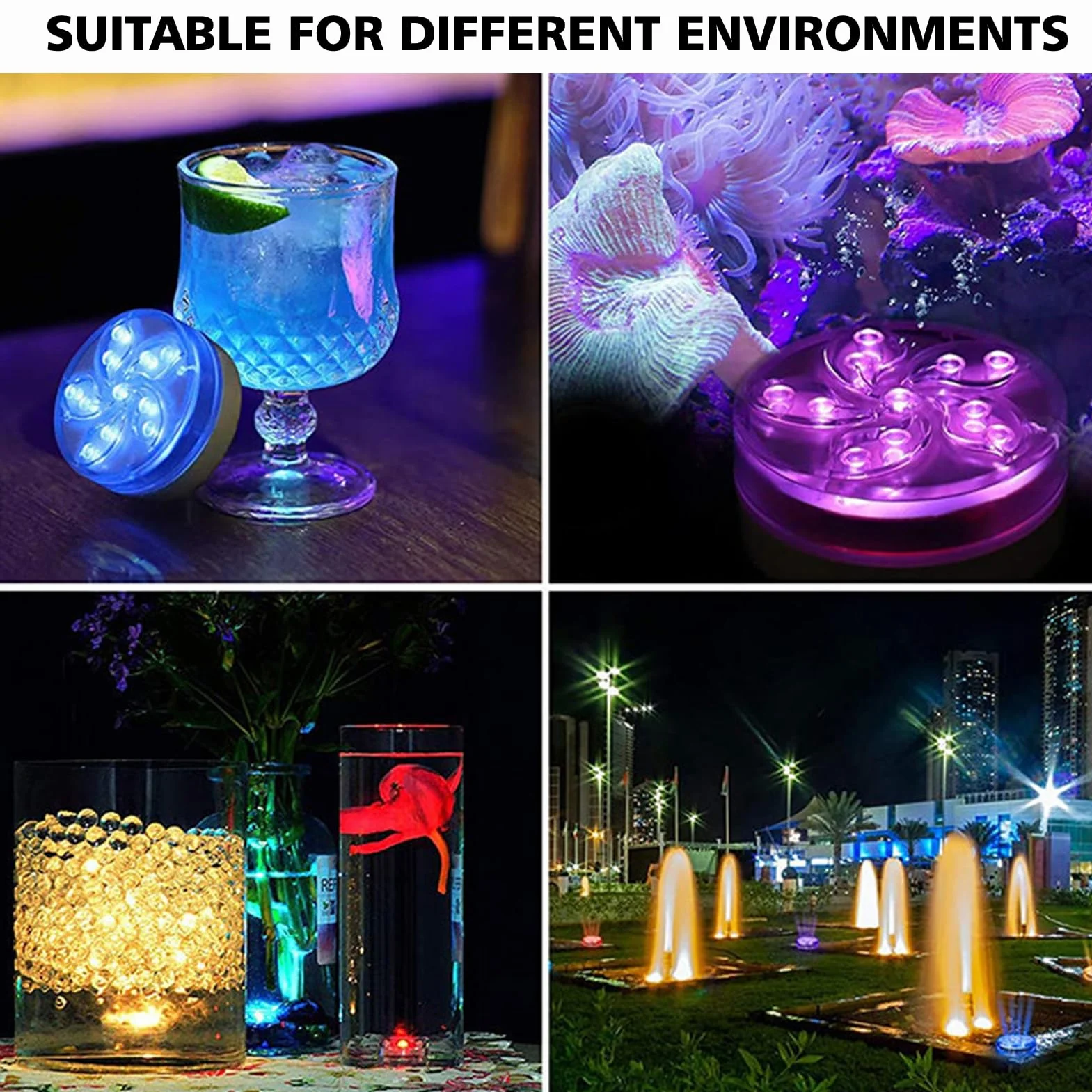 auvstar Oświetlenie basenowe LED do basenu, podwodne, kolorowe lampy LED do wanny, wielokrotnego ładowania, zmieniające się kolory, oświetlenie jacuzzi, podwodne (styl A, 2 sztuki)