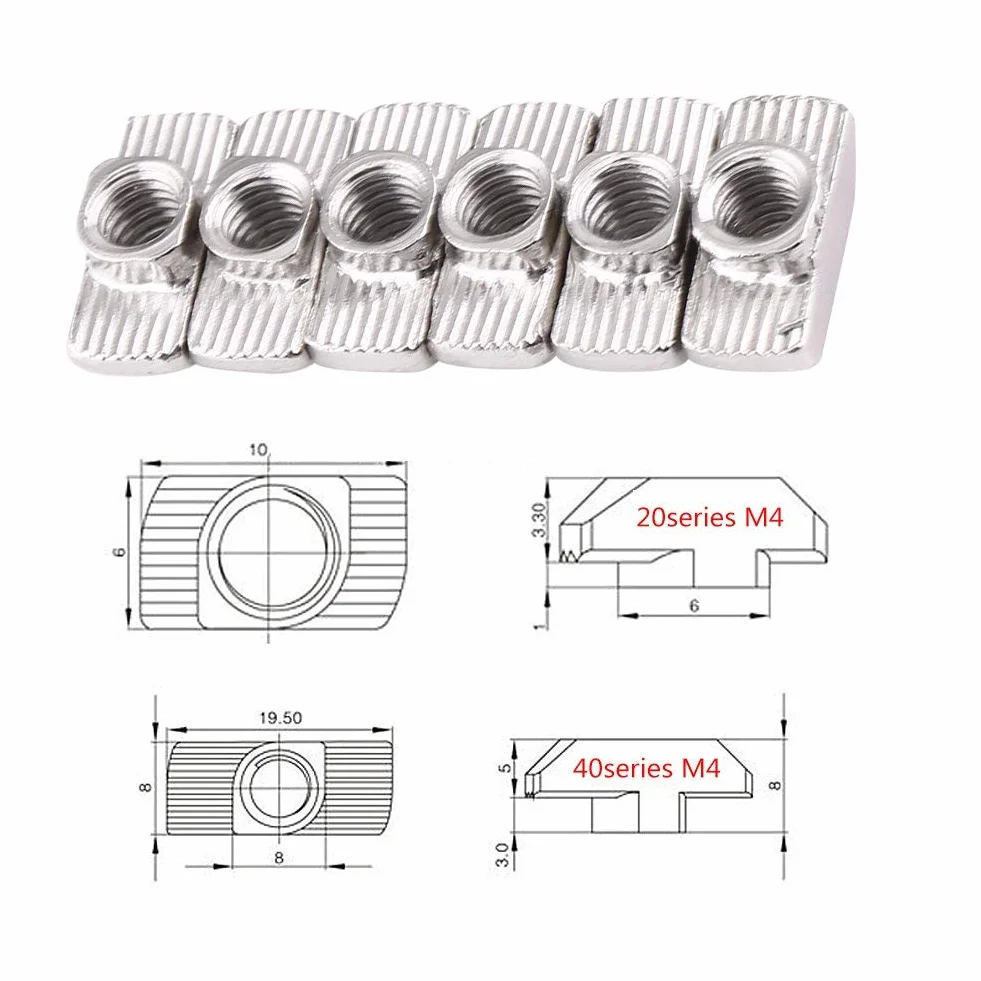 Nakrętki Winc powlekane stalą węglową Śruby z łbem młotkiem do profilu aluminiowego EU40-M8*19,5 x 10