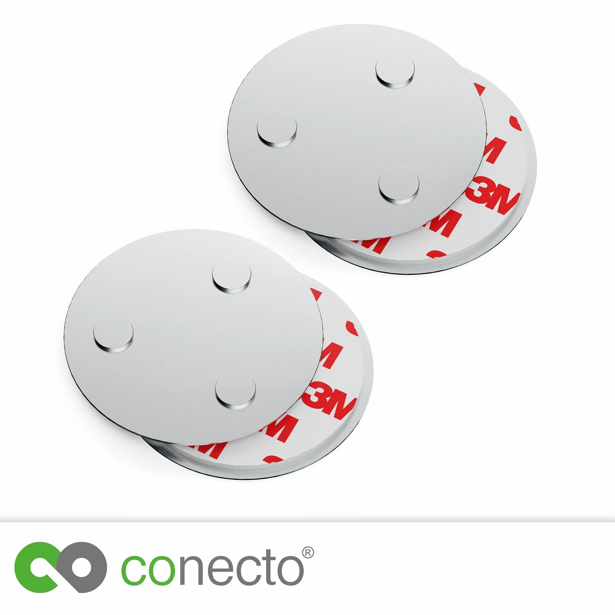 conecto, Uchwyt magnetyczny, mocne mocowanie magnetyczne, uniwersalne, magnetyczne i z otworem, odpowiednie do czujników dymu, 60 mm, zestaw 2 szt