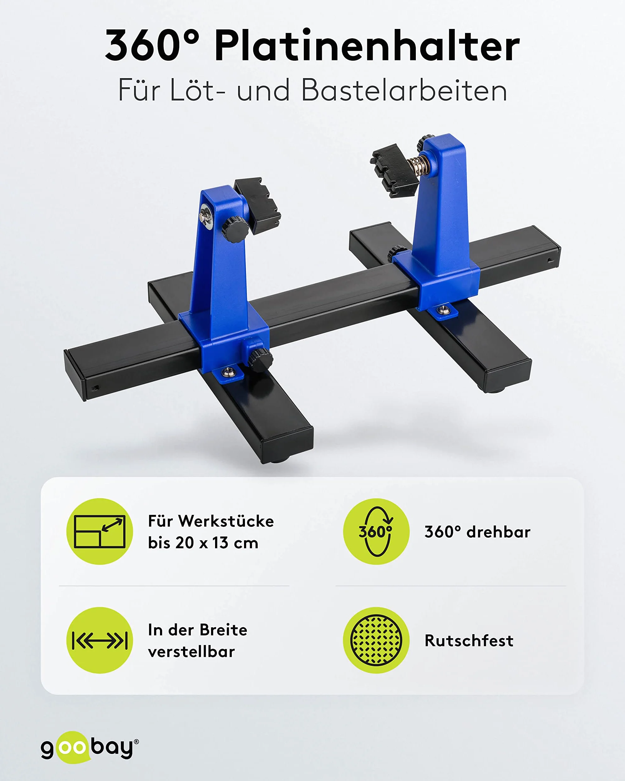Goobay 51220-Gb Uchwyt, Czarny/Niebieski