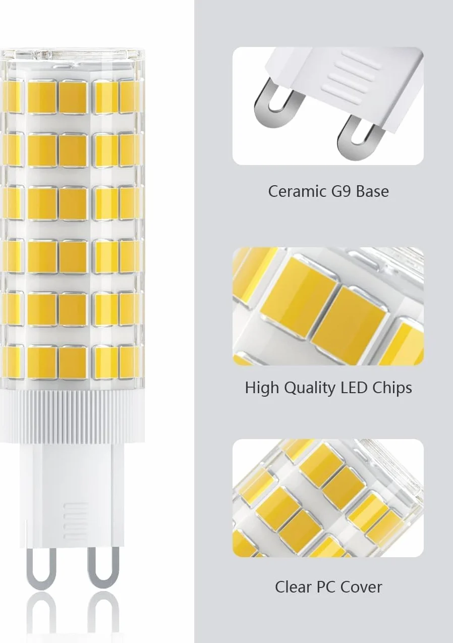 Tasmor Żarówka LED G9 7W 700 Lumenów Ciepła Biel 3000K Zamiennik Halogenowej 70W Kąt Świecenia 360° 5 Sztuk