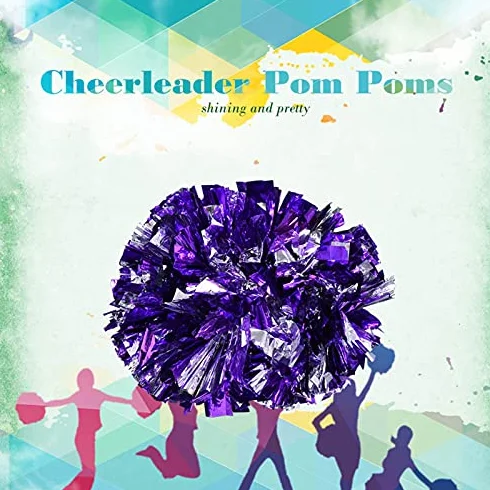 Keenso Pompony cheerleaderki, 1 para, 8 kolorów, z tworzywa sztucznego, pompony cheerleaderki, pompony cheerleaderki, pompony do cheerleaderki, na zajęcia sportowe(fioletowy + srebrny)