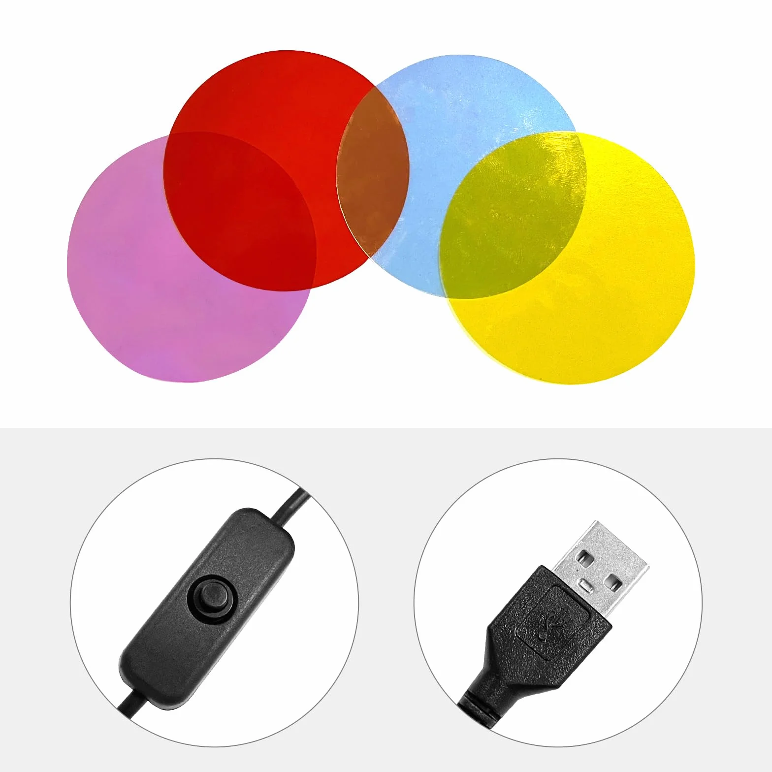 Lampa zachód słońca 4 kolorów LED projektor USB obrotowa 180° do zdjęć selfie dekoracji