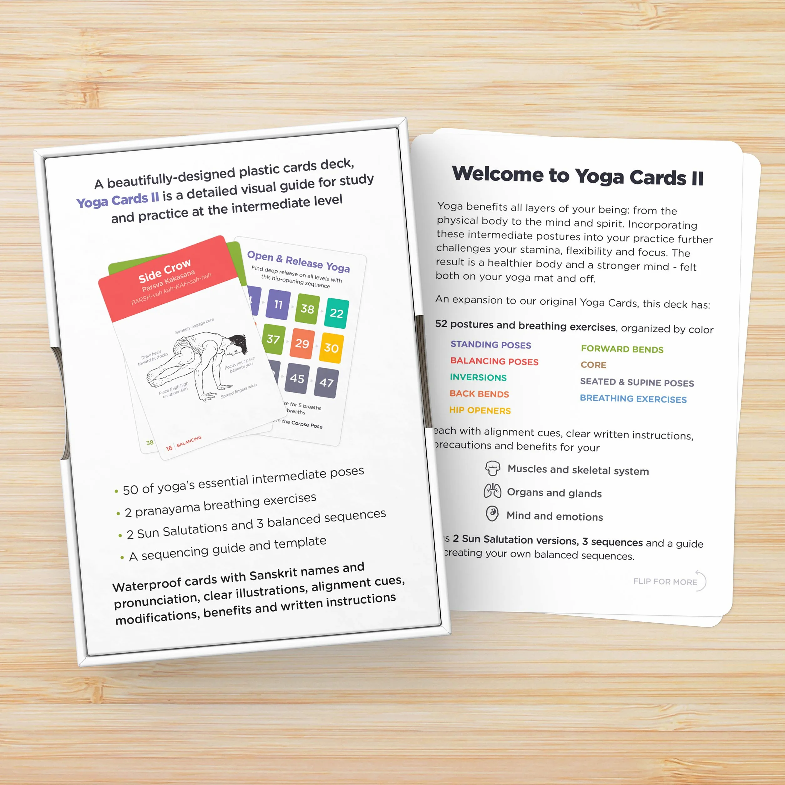 WorkoutLabs Mapy jogi II - średniozaawansowane: Profesjonalne studia wizualne, sekwencjonowanie klasy i praktyka mapa jogi przewodnik Vol.2 - Każda mapa jogi jest wykonana z tworzywa sztucznego +