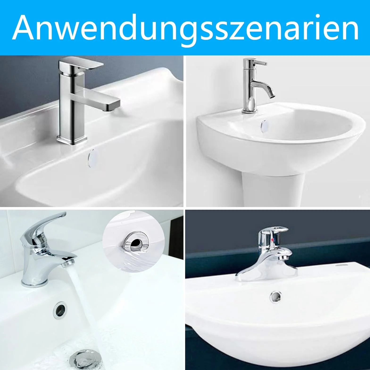 Zestaw pokryw przelewowych do umywalki Ø 22-24 mm 2 sztuki