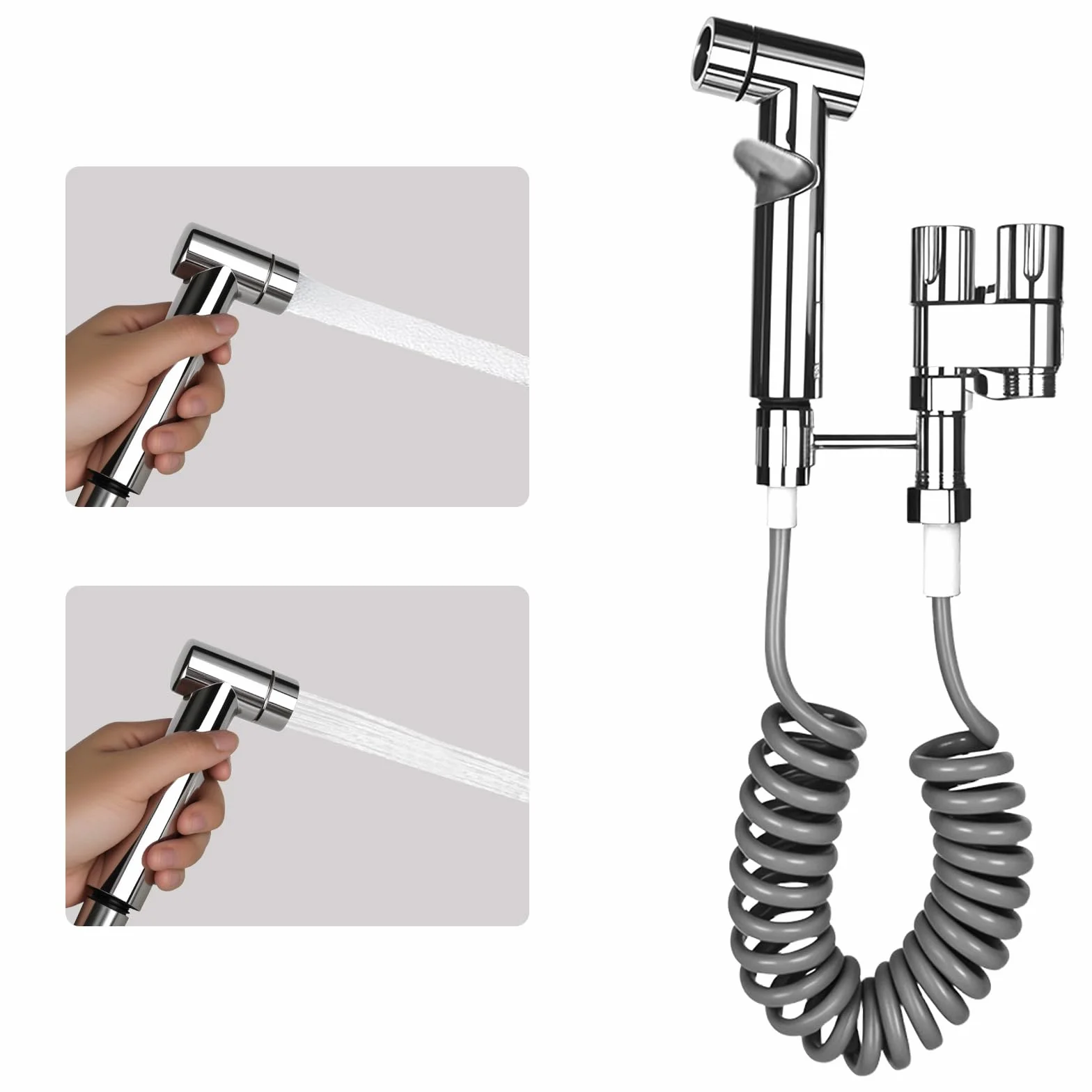 Bidet zestaw natryskowy ze stali nierdzewnej z podwójnym zaworem sterującym 1 w 2 wyjściach
