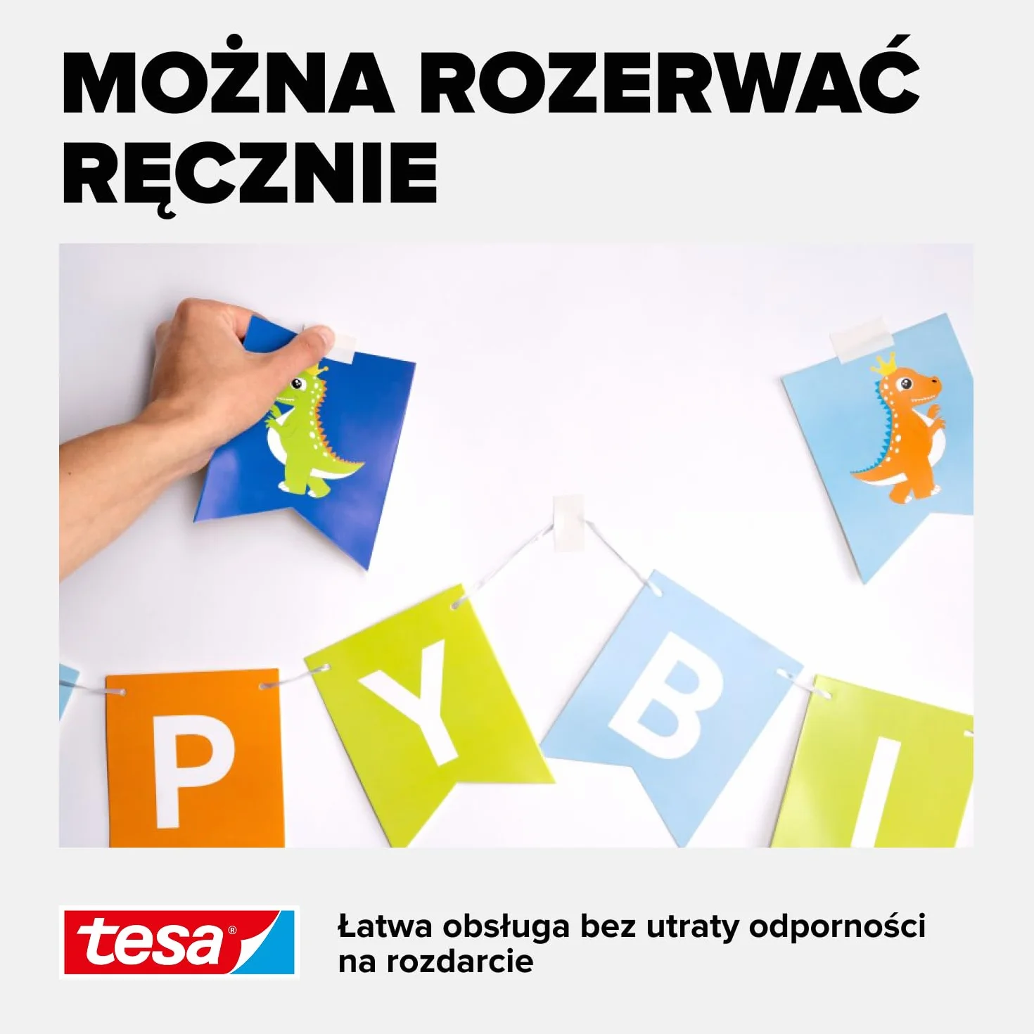 tesa extra Power Removal Repair – wytrzymała taśma materiałowa o mocnym kleju – łatwa do ręcznego rozdzierania – taśma naprawcza usuwalna bez śladów – 10m x 38mm – czarna
