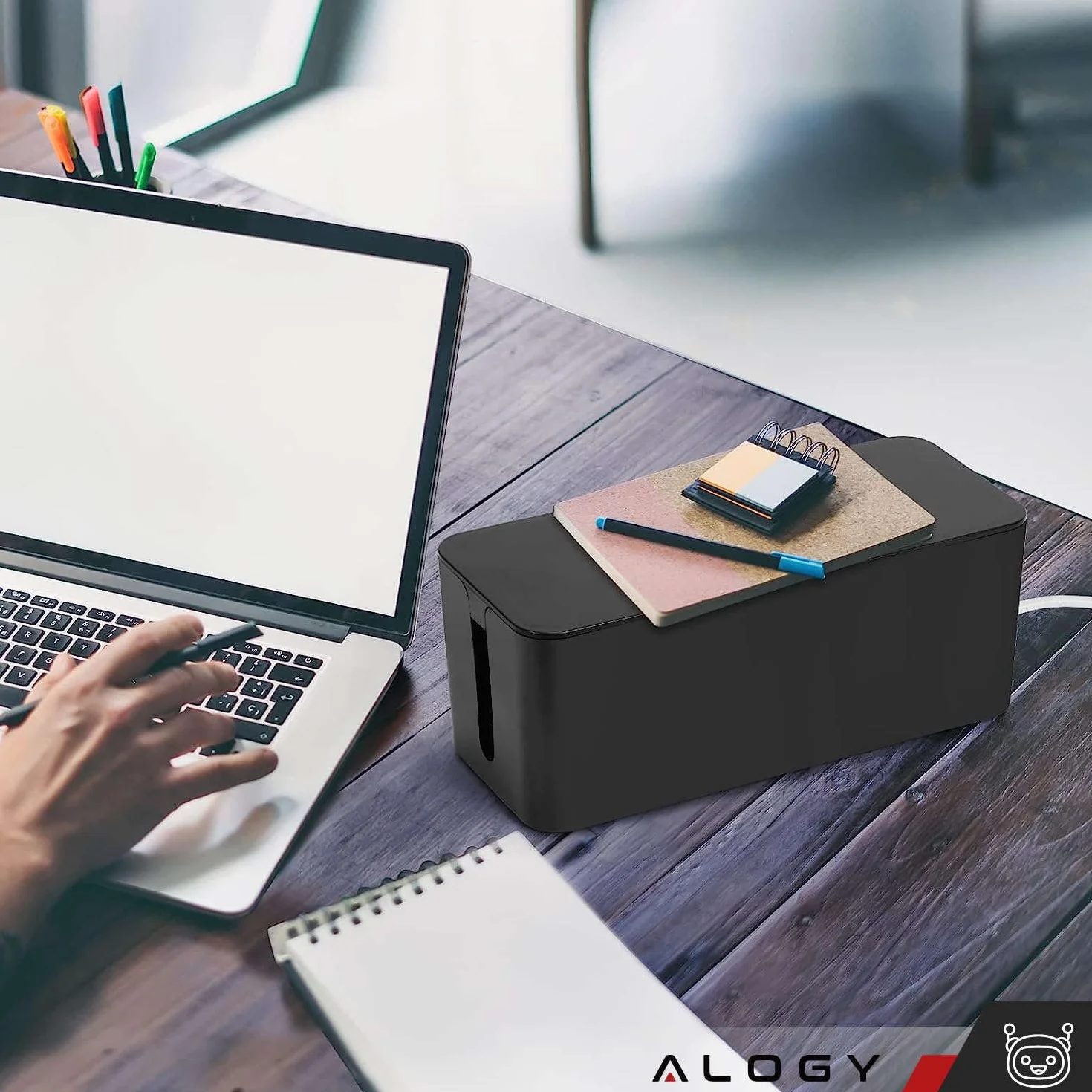 Alogy Box M Organizer na kable 31cm Czarny