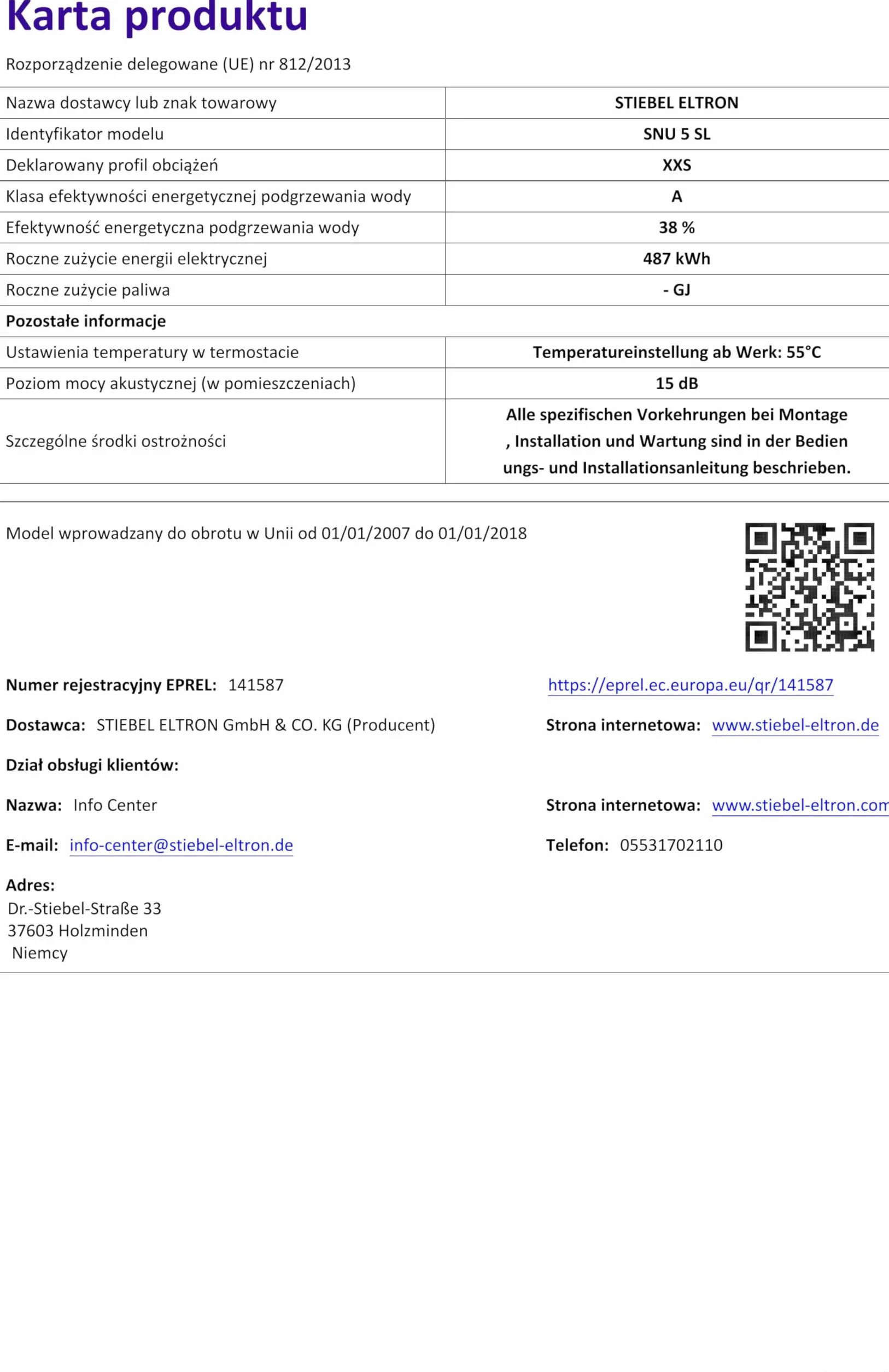 Stiebel Eltron 221115 Zasobnik Ciepłej Wody SNU 5 SL, Biały, 230 V, 5 L