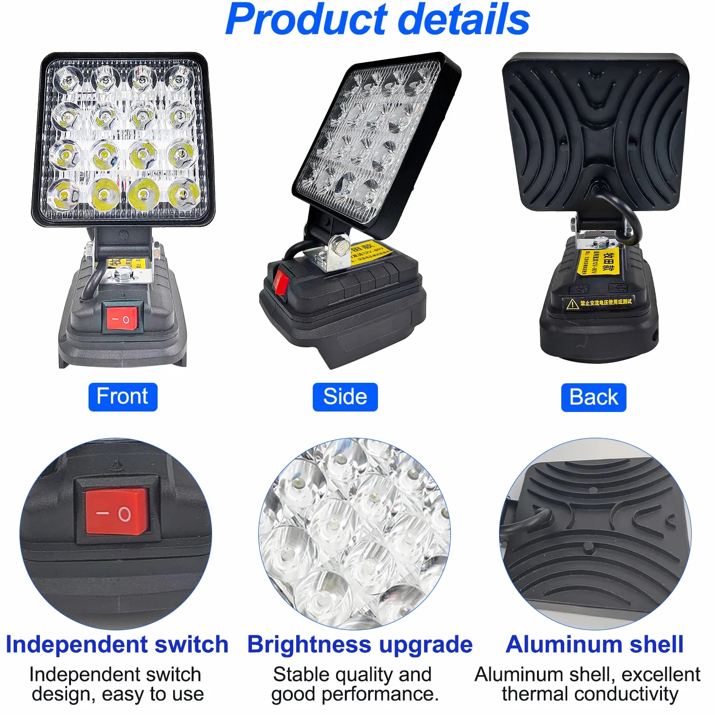 Lampa akumulatorowa do Makita 18 V, 27 W LED robocza reflektor przenośna