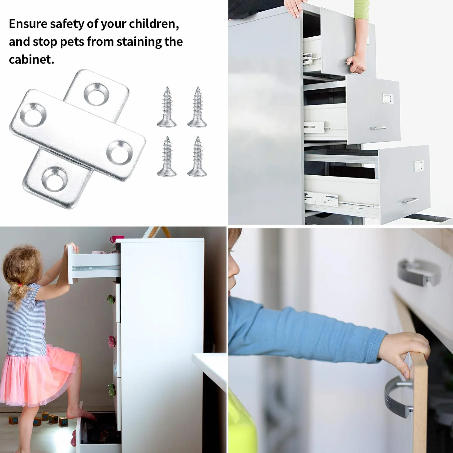 Magnesy na drzwi cienkie stal nierdzewna srebrne 6 sztuk