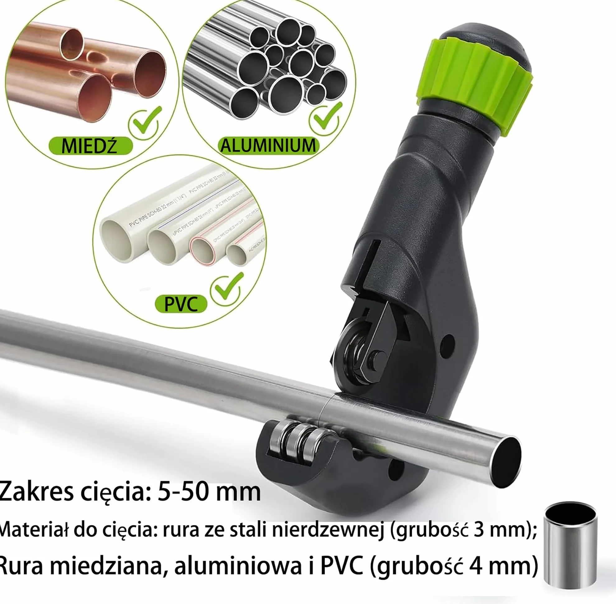 Profesjonalny obcinak do rur 3-50 mm stal miedź aluminium PVC gratownik