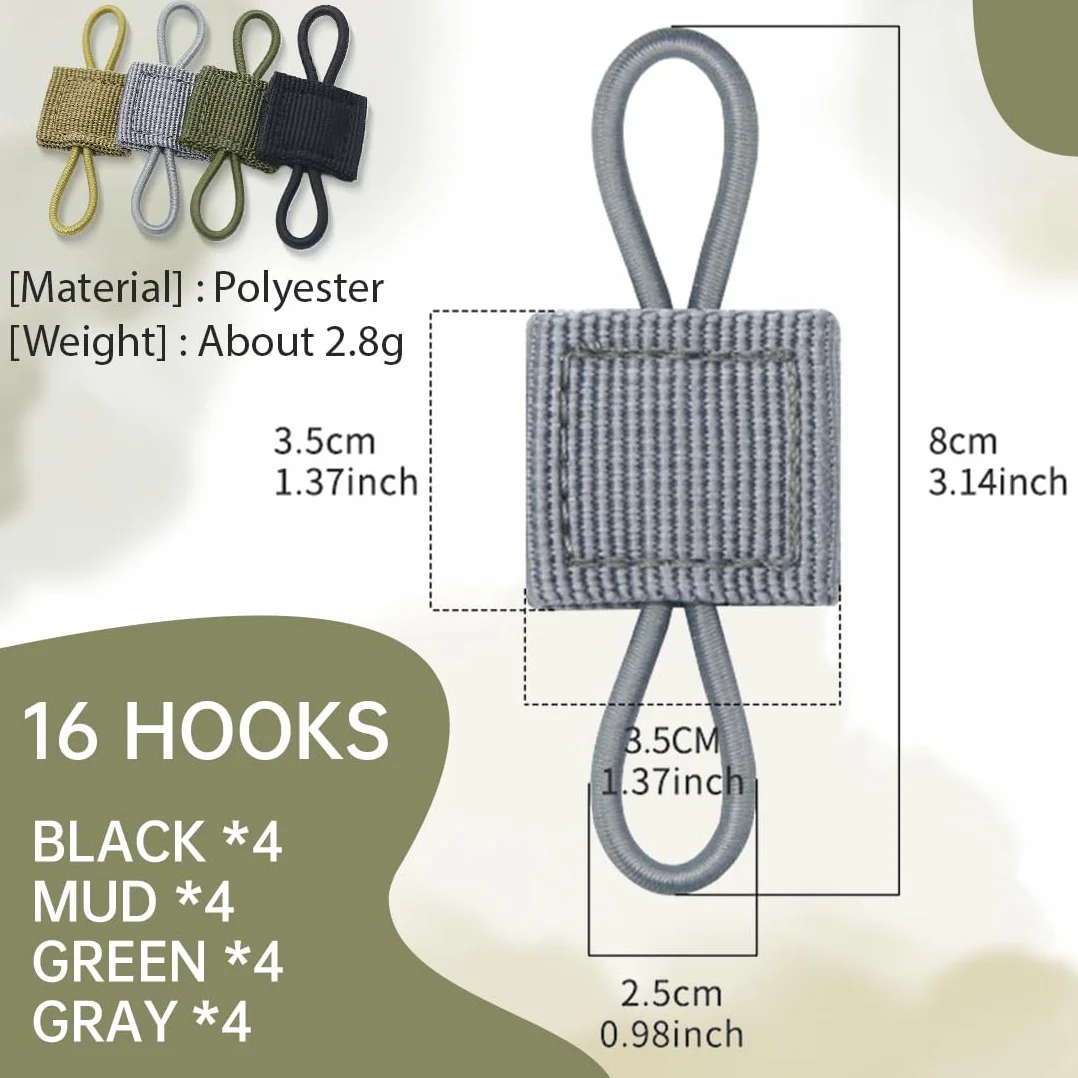 16 sztuk outdoorowych molle torba klamra, kamizelka taktyczna, pasek z klamrą, system Molle plecak, kamizelka, akcesoria, akcesoria