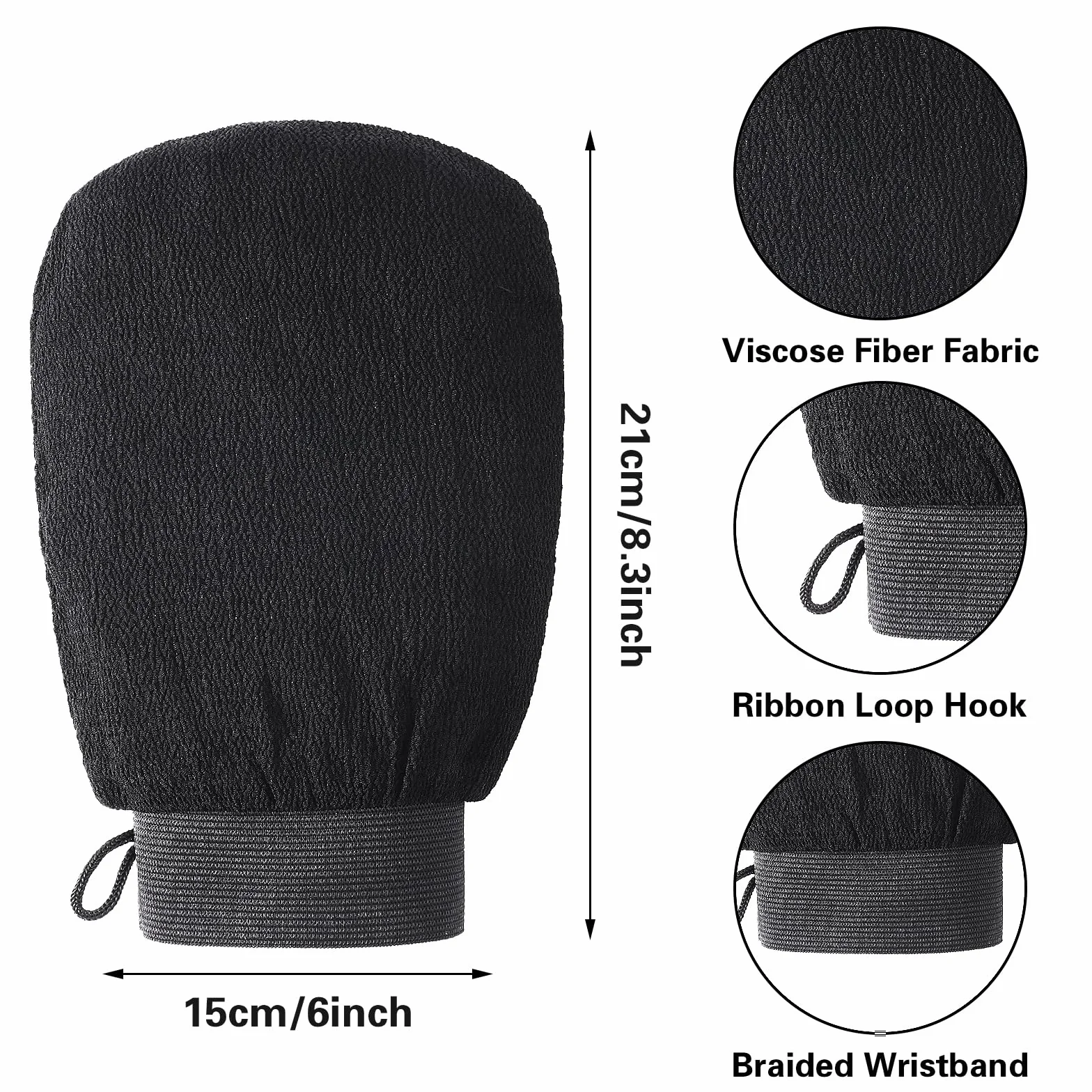 Rękawice złuszczające 2PCS, głęboko złuszczający peeling do ciała pod prysznic, złuszczająca rękawica do peelingu ciała, zmywacz martwej skóry i rękawica złuszczająca dla kobiet i mężczyzn