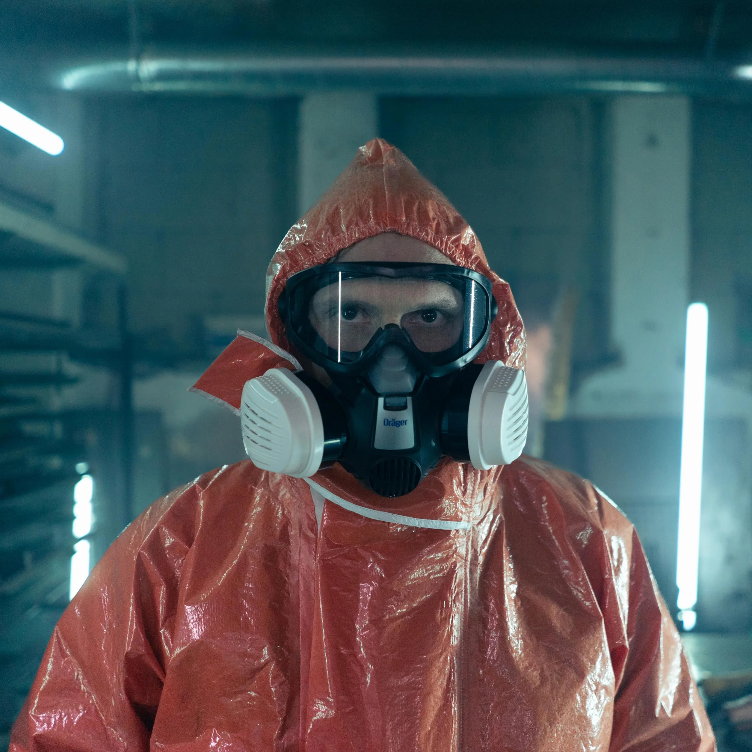 Dräger SPC 4400 CLF Kombinezon ochronny L pomarańczowy pył ciecze farba chemikalia