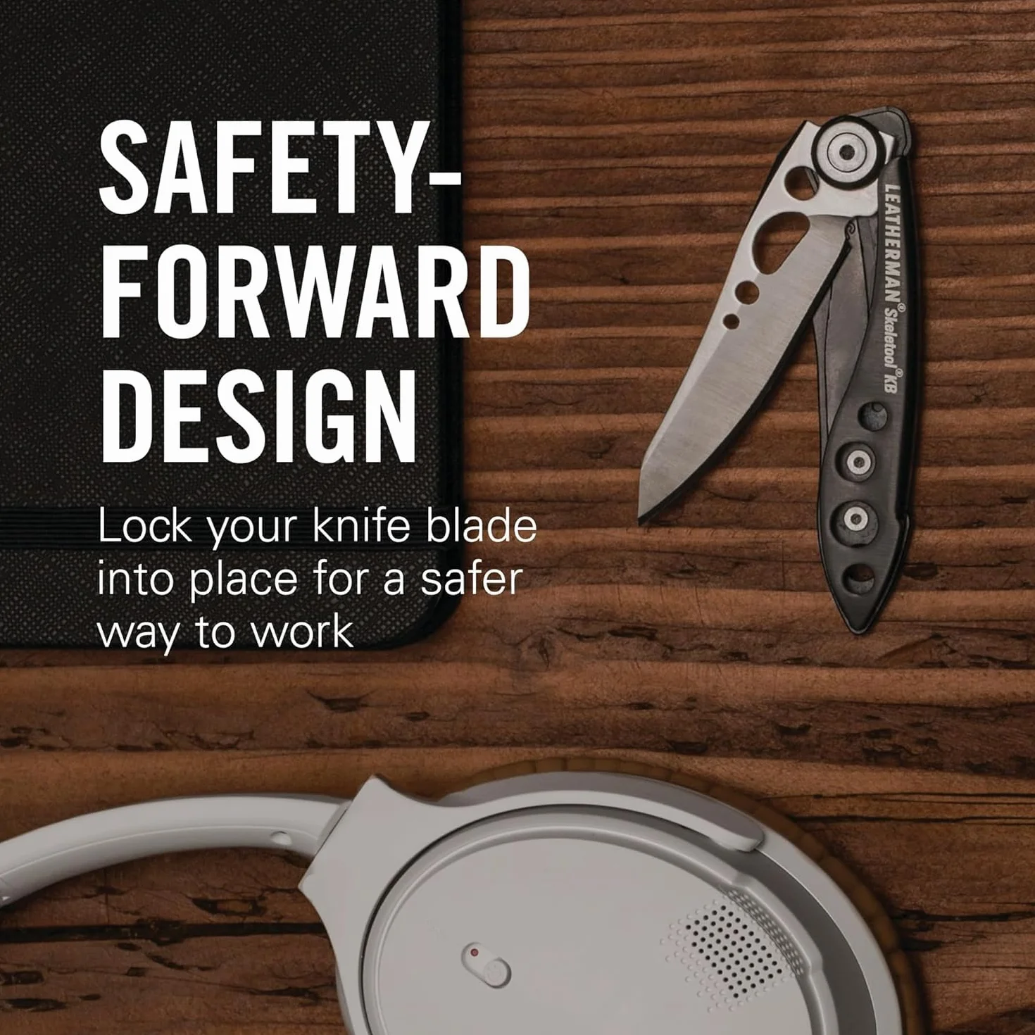 Leatherman Skeletool KB Czarny Nóż Składany Stalowe Ostrze Otwieracz do Butelek Zielony