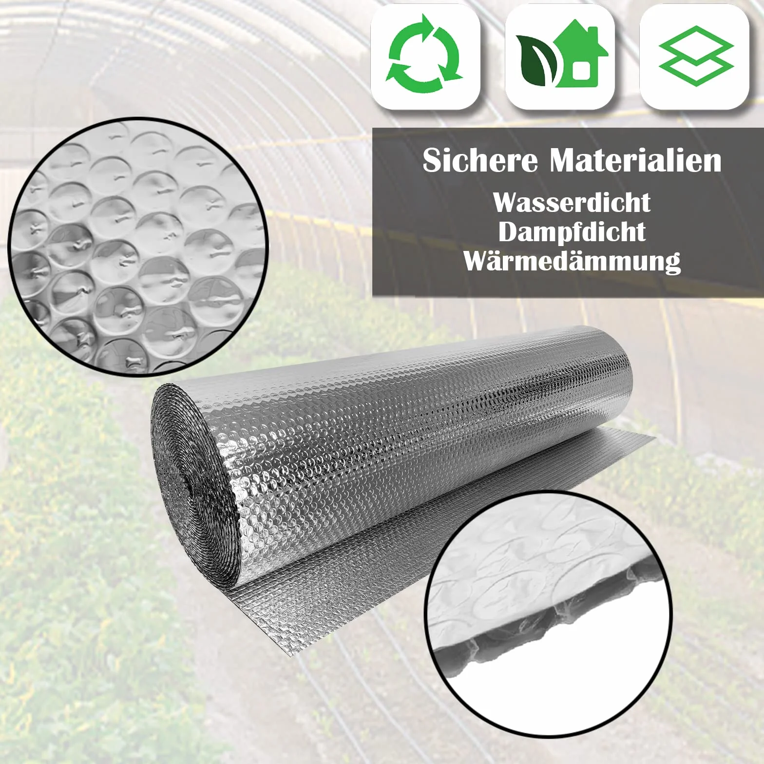 Folia izolacyjna bąbelkowa aluminiowa termiczna odblaskowa 1 x 15 m 3-4 mm