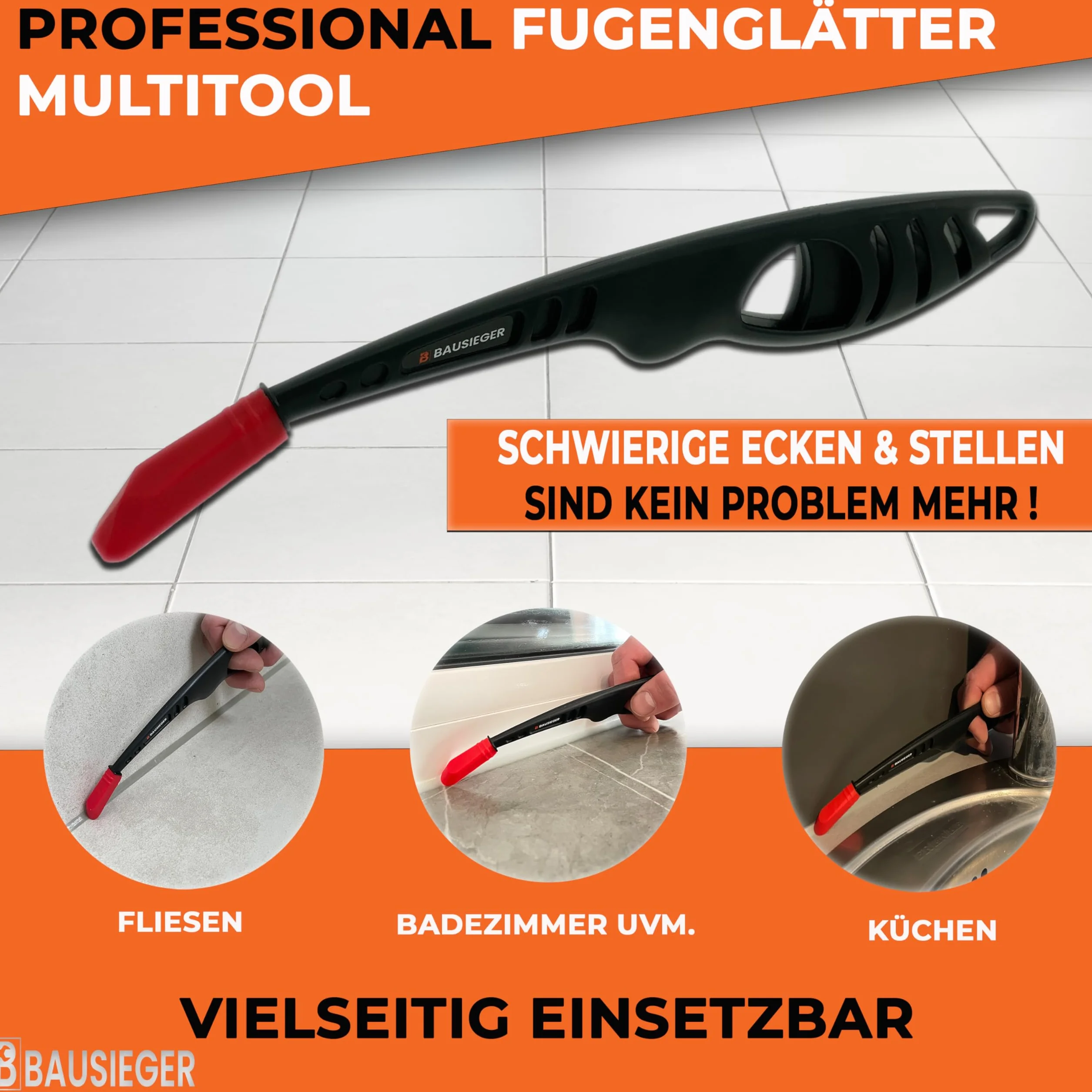 BAUSIEGER ściągaczka silikonowa do fug Multitool 9 form