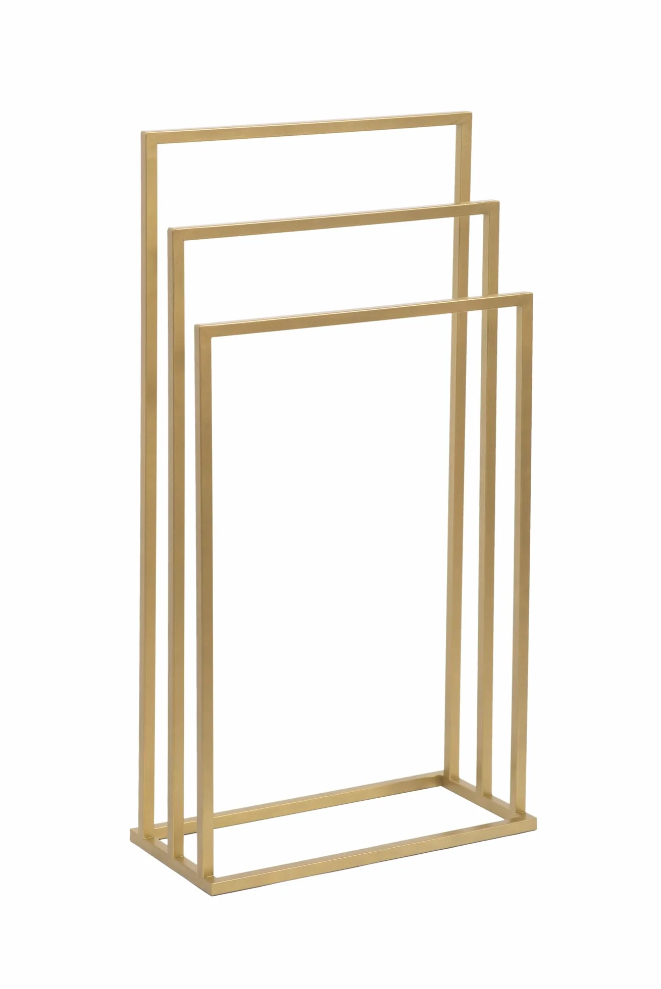 Wolnostojący Wieszak na Ręczniki VIVO 3 pręty Złoty 45x21x86cm Metalowy Stabilny bez Montażu